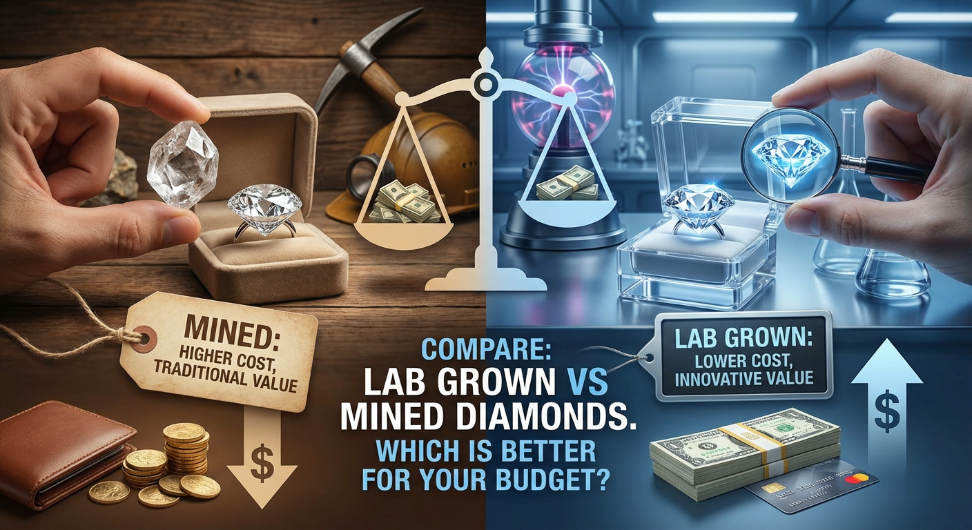Compare lab grown vs mined diamonds : which is better for your budget?