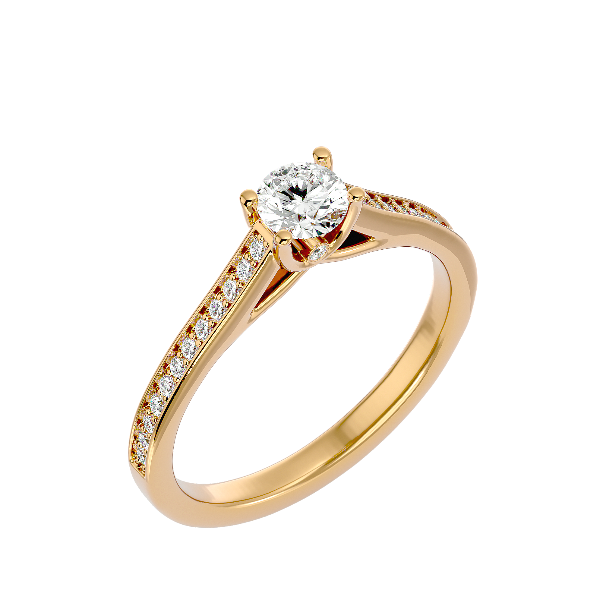 Bee Diamond Solitaire Ring