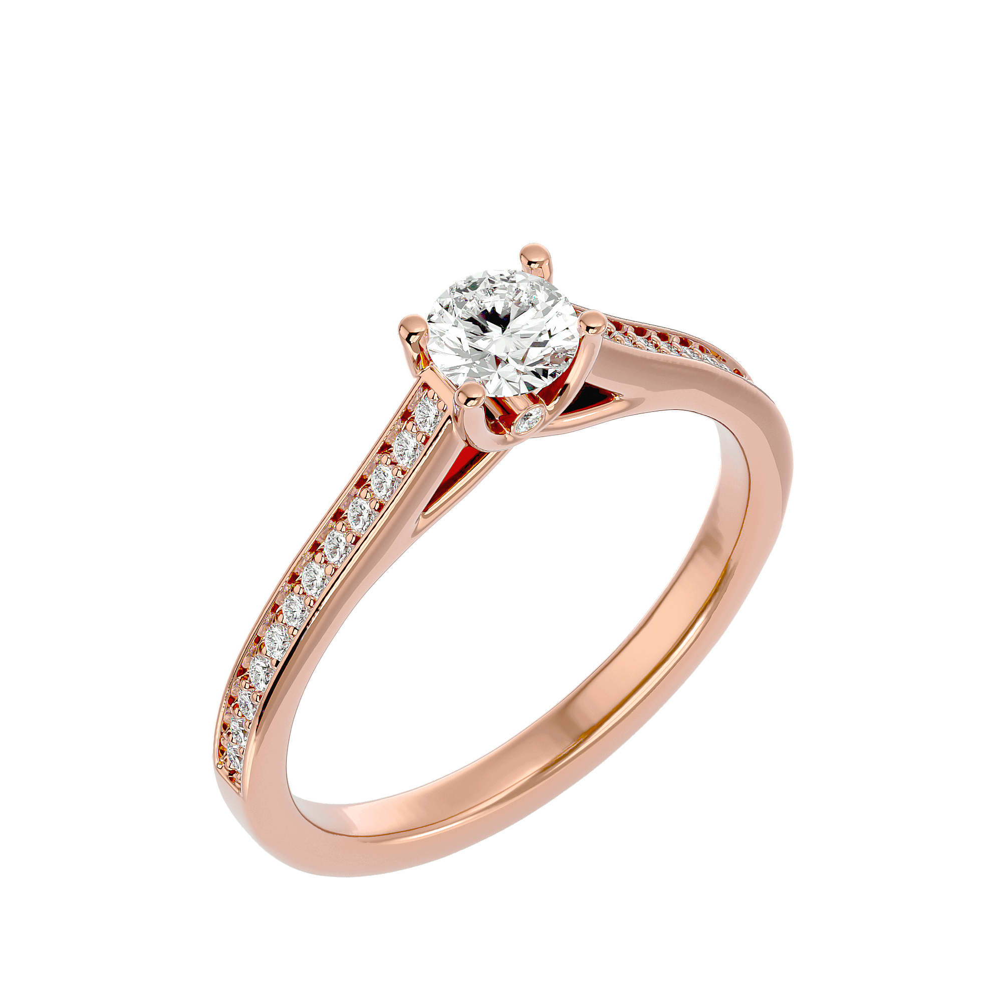 Bee Diamond Solitaire Ring