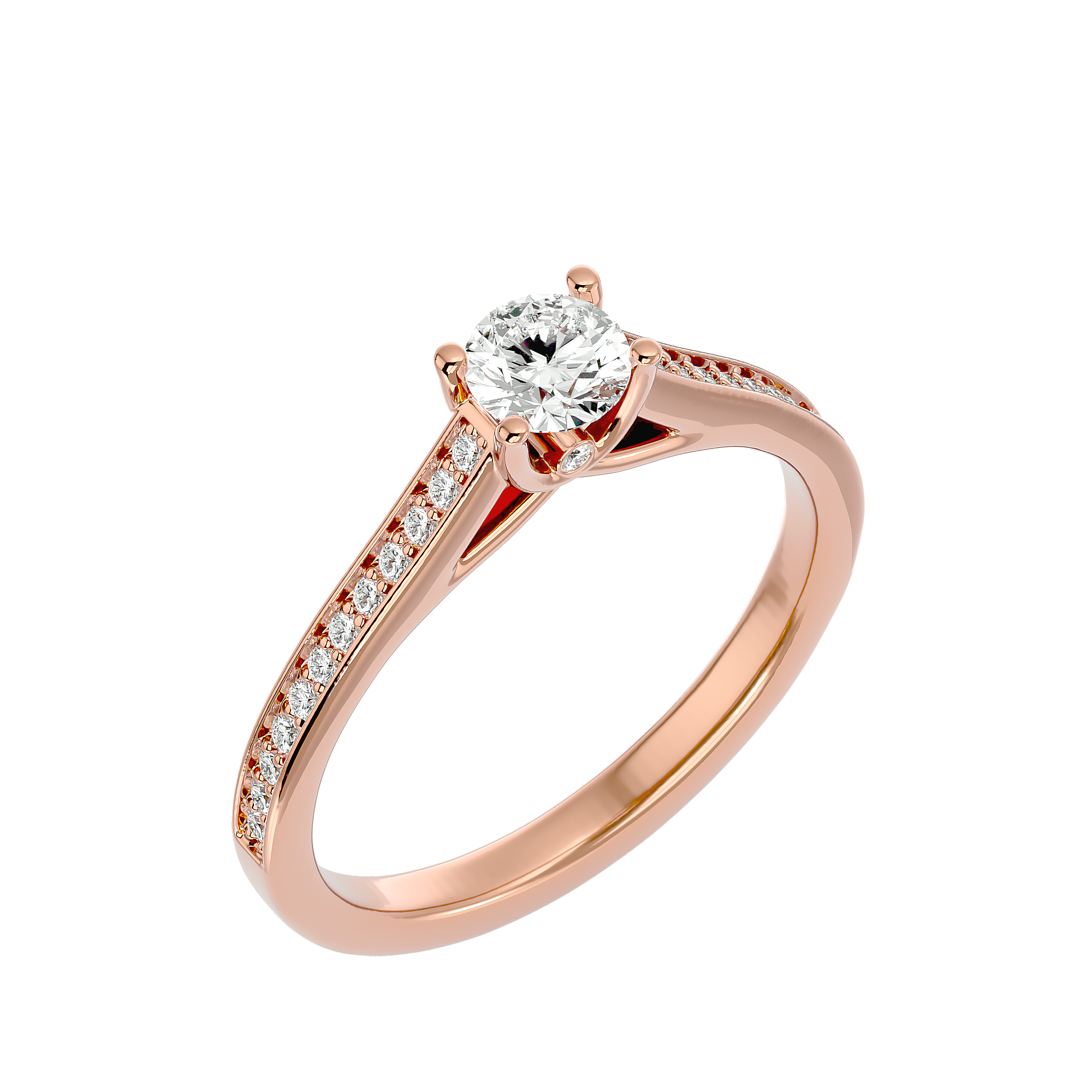 Bee Diamond Solitaire Ring