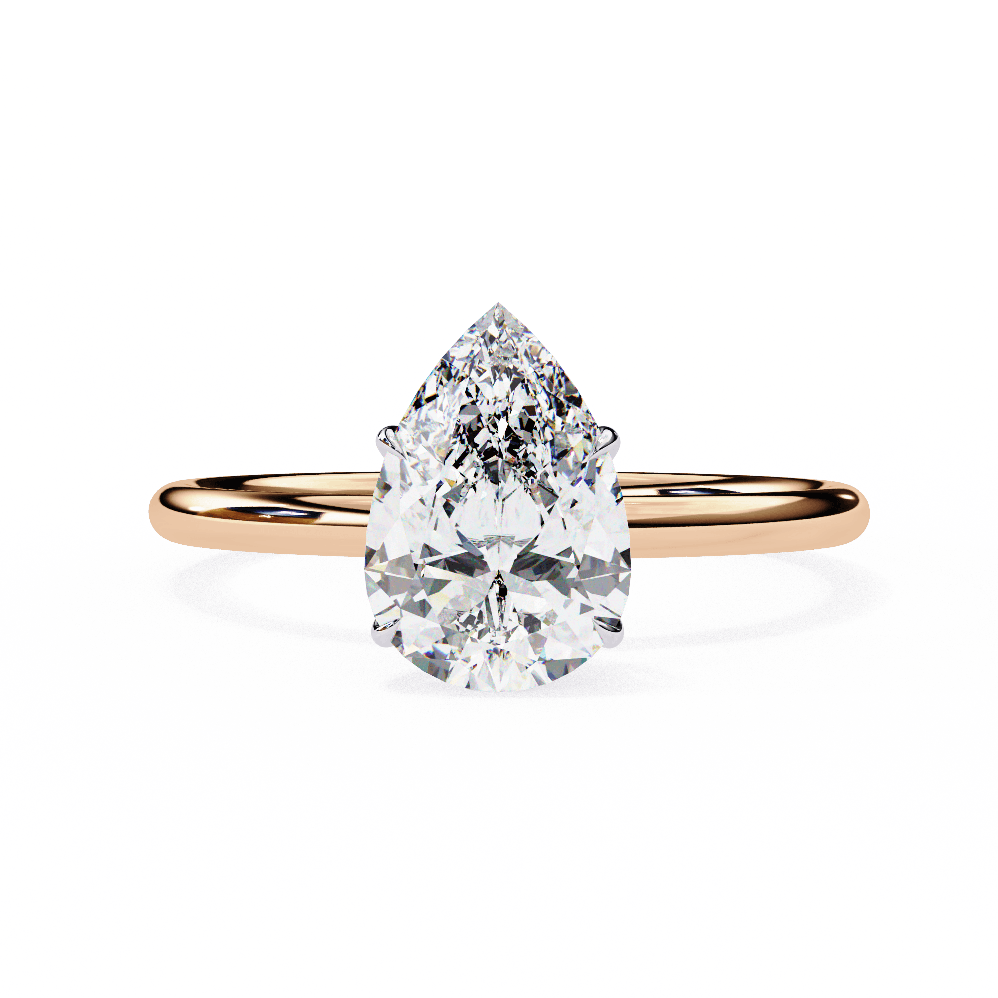 1 carat pear cut lab-grown diamond solitaire ring