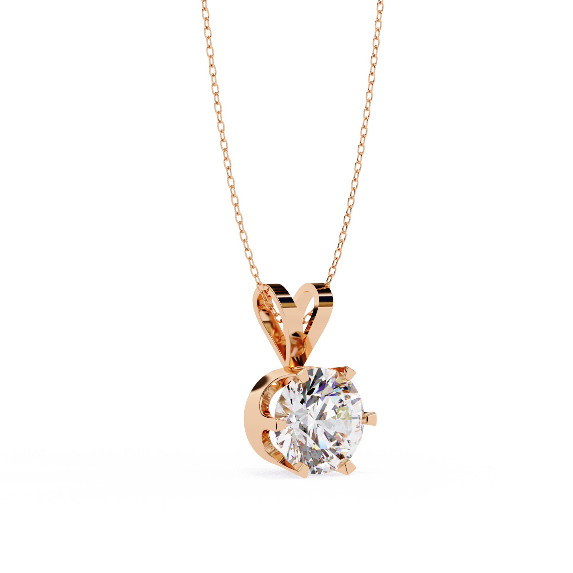 "I made it" Solitaire Diamond Pendant