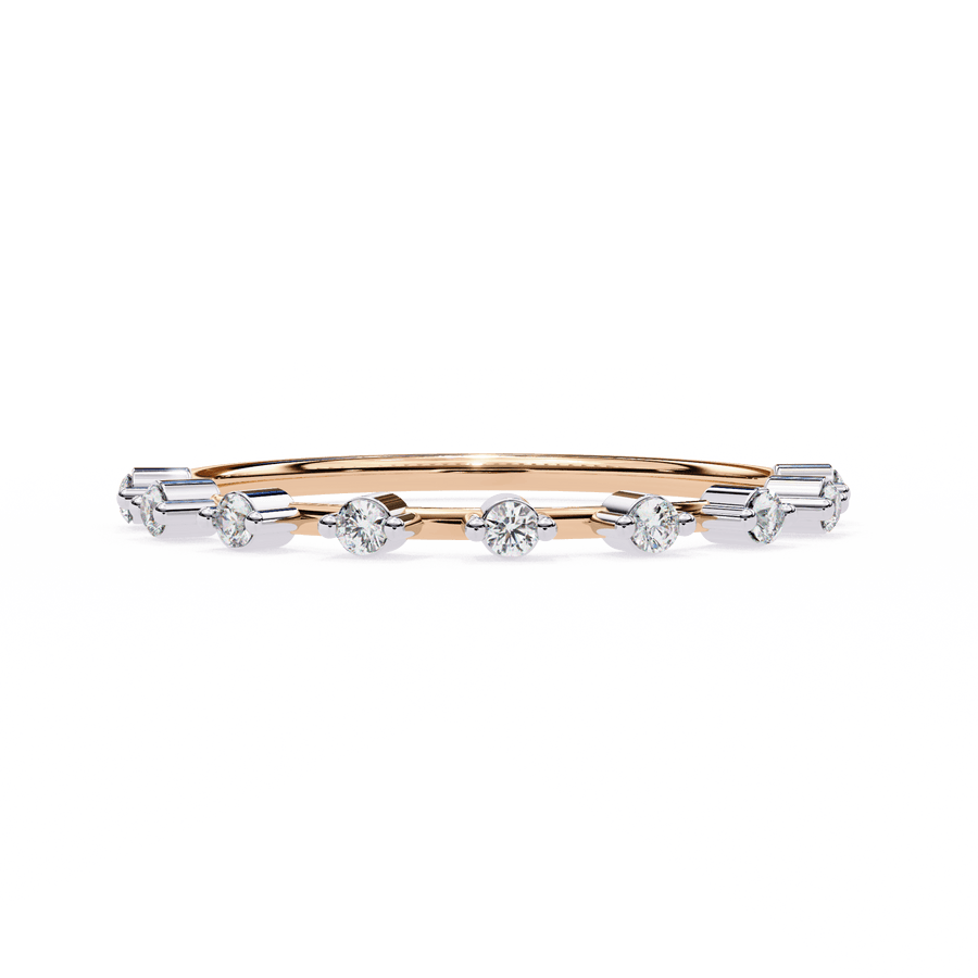 Rose Gold Baguette Cut Diamond Half Eternity Ring