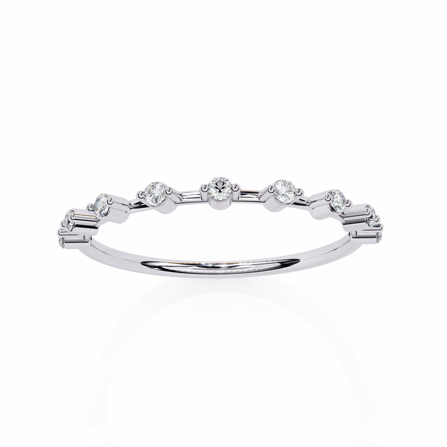 Rose Gold Baguette Cut Diamond Half Eternity Ring