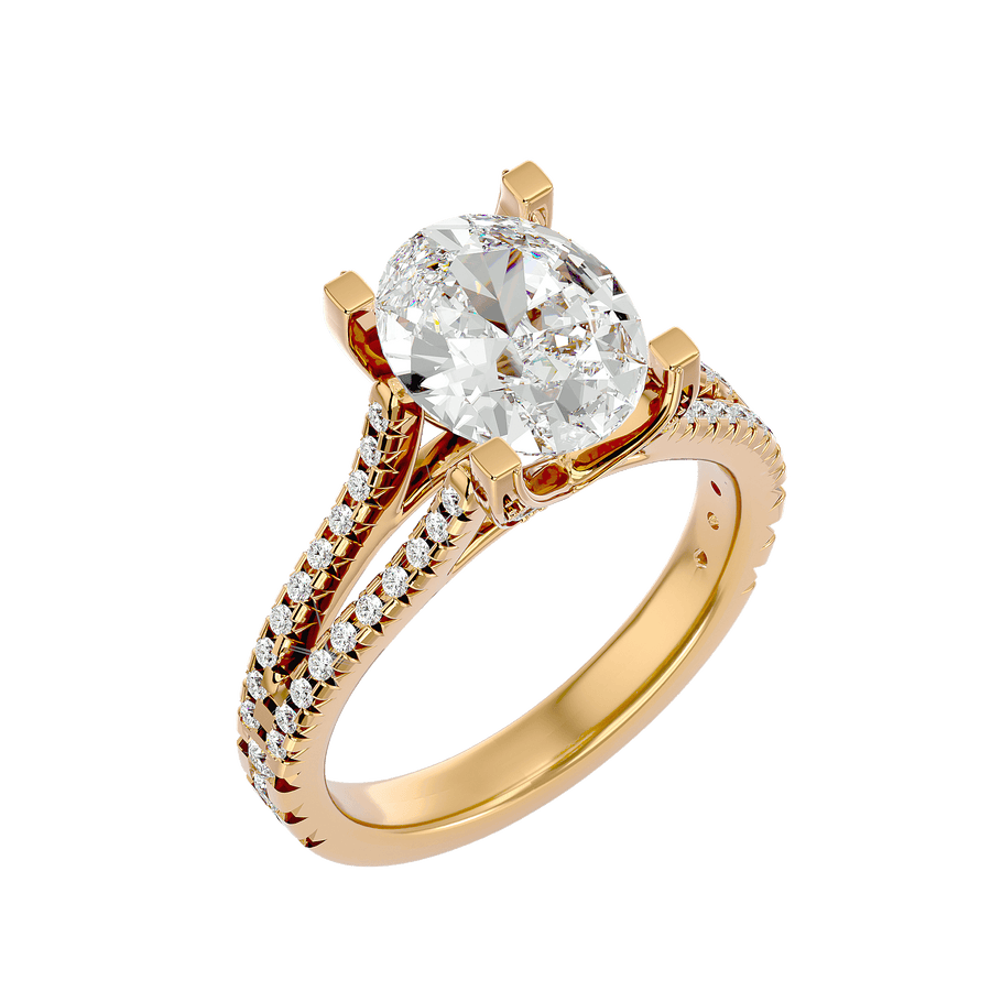 Geraldo Oval Lab Grown Diamond Split Band Ring