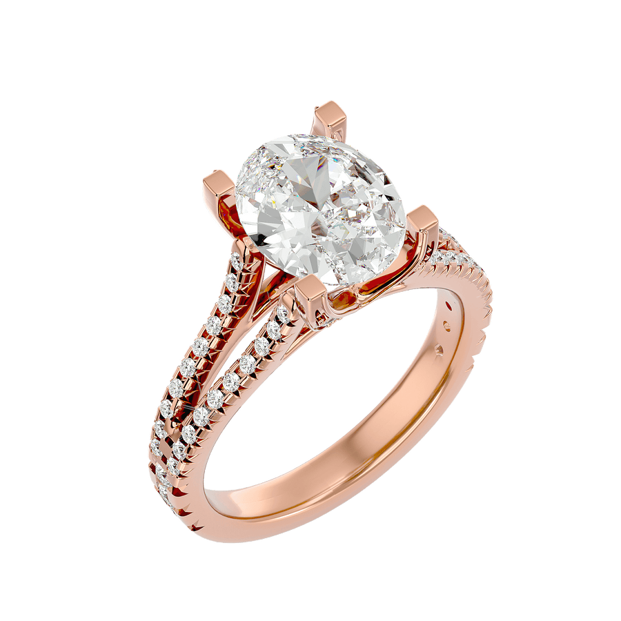 Geraldo Oval Lab Grown Diamond Split Band Ring