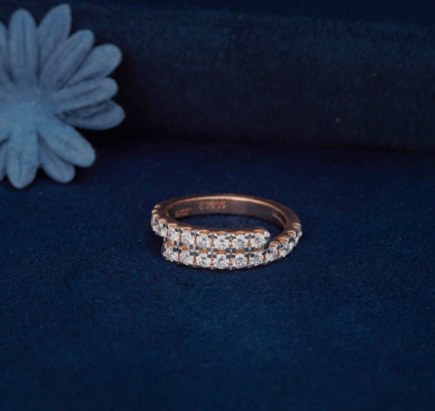 Double Row Lab Grown Diamond Band Ring