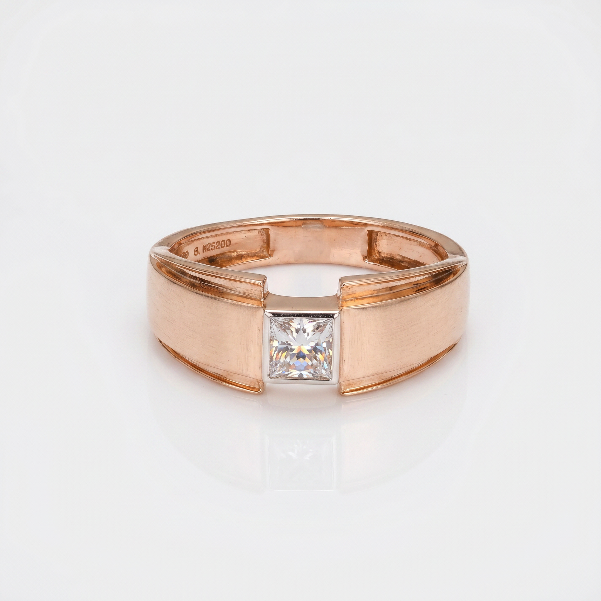 Aries Men's Princess Lab Grown Diamond Gold Band