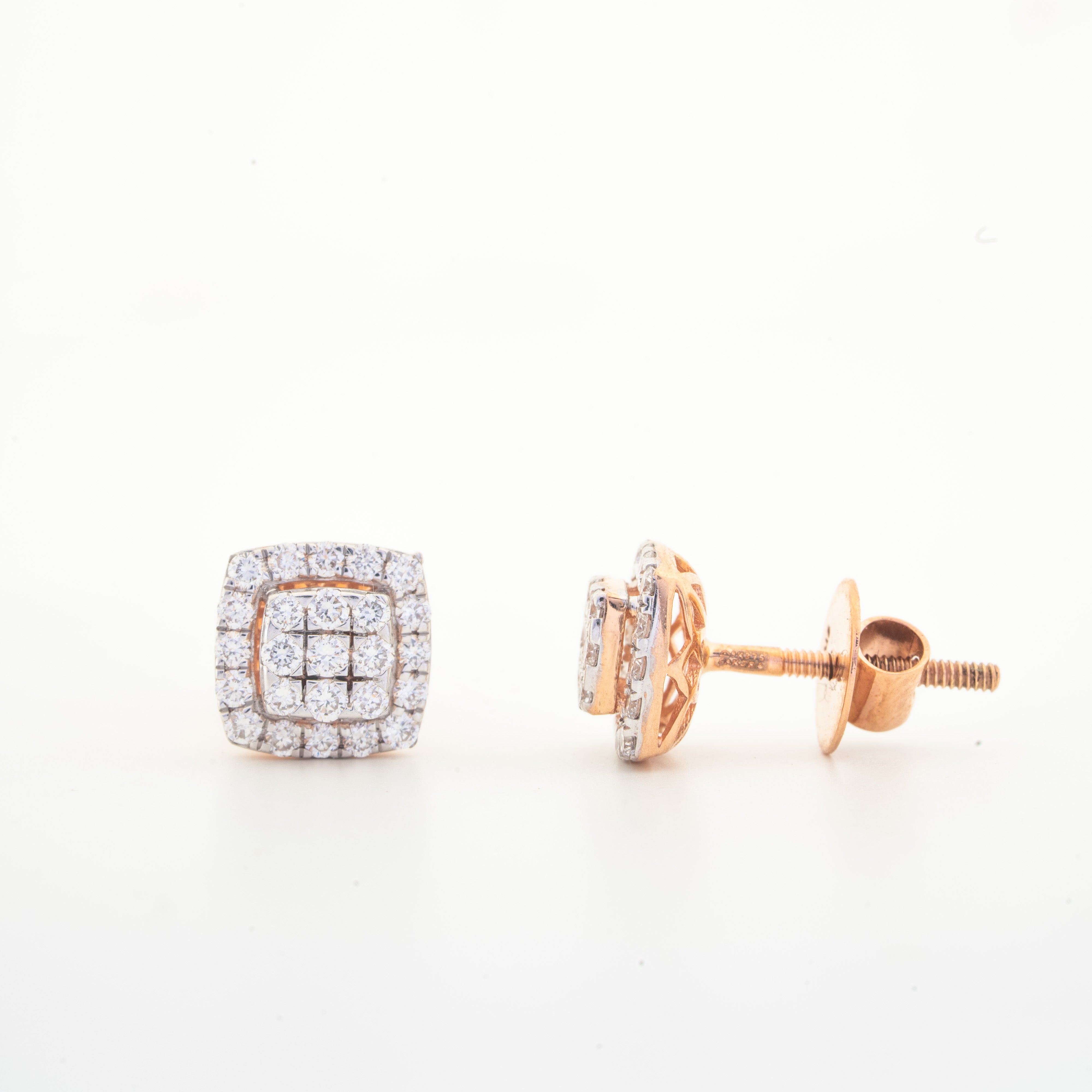 Regalia Cushion Lab Diamond Stud Earrings