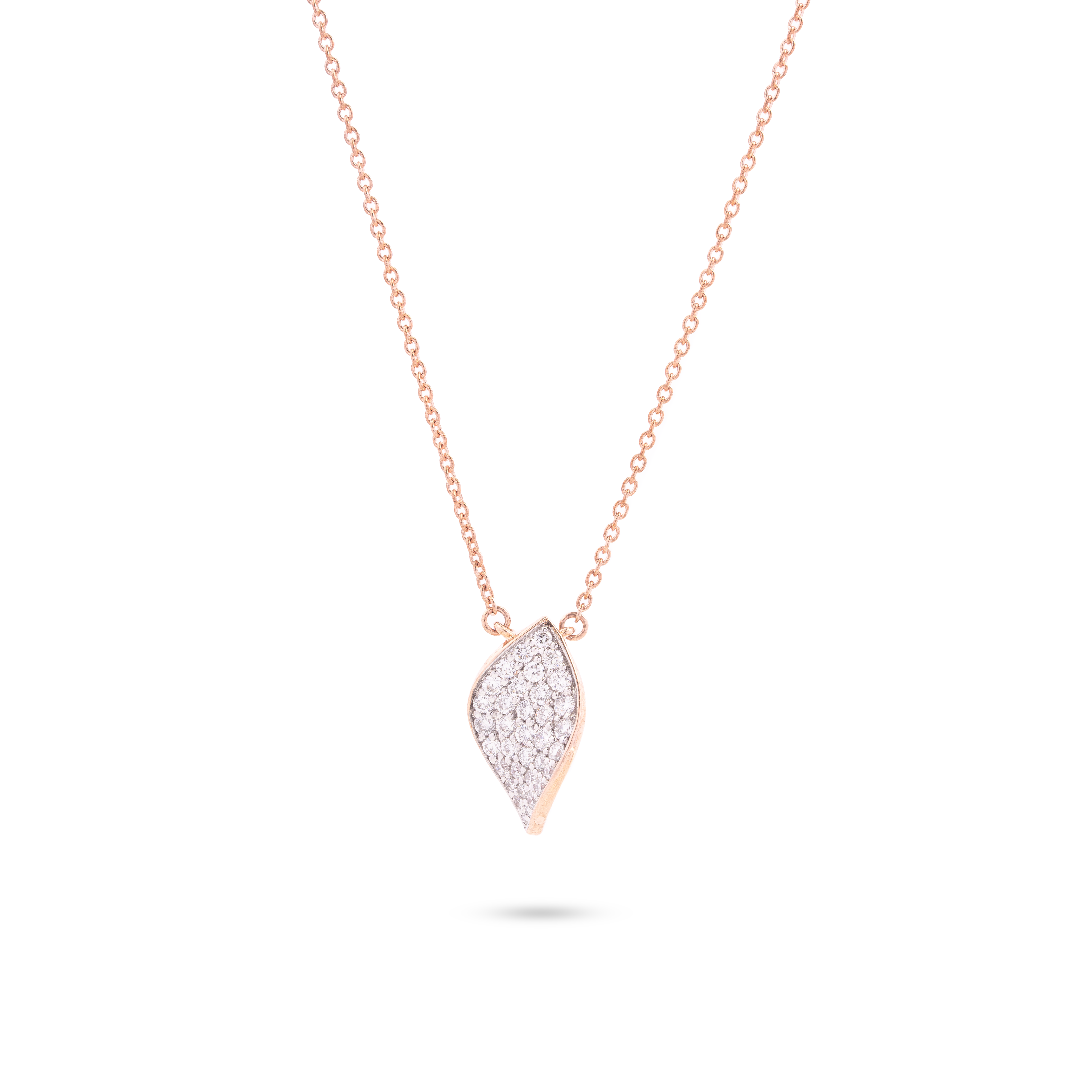 Leaf Pavé Diamond Pendant Necklace