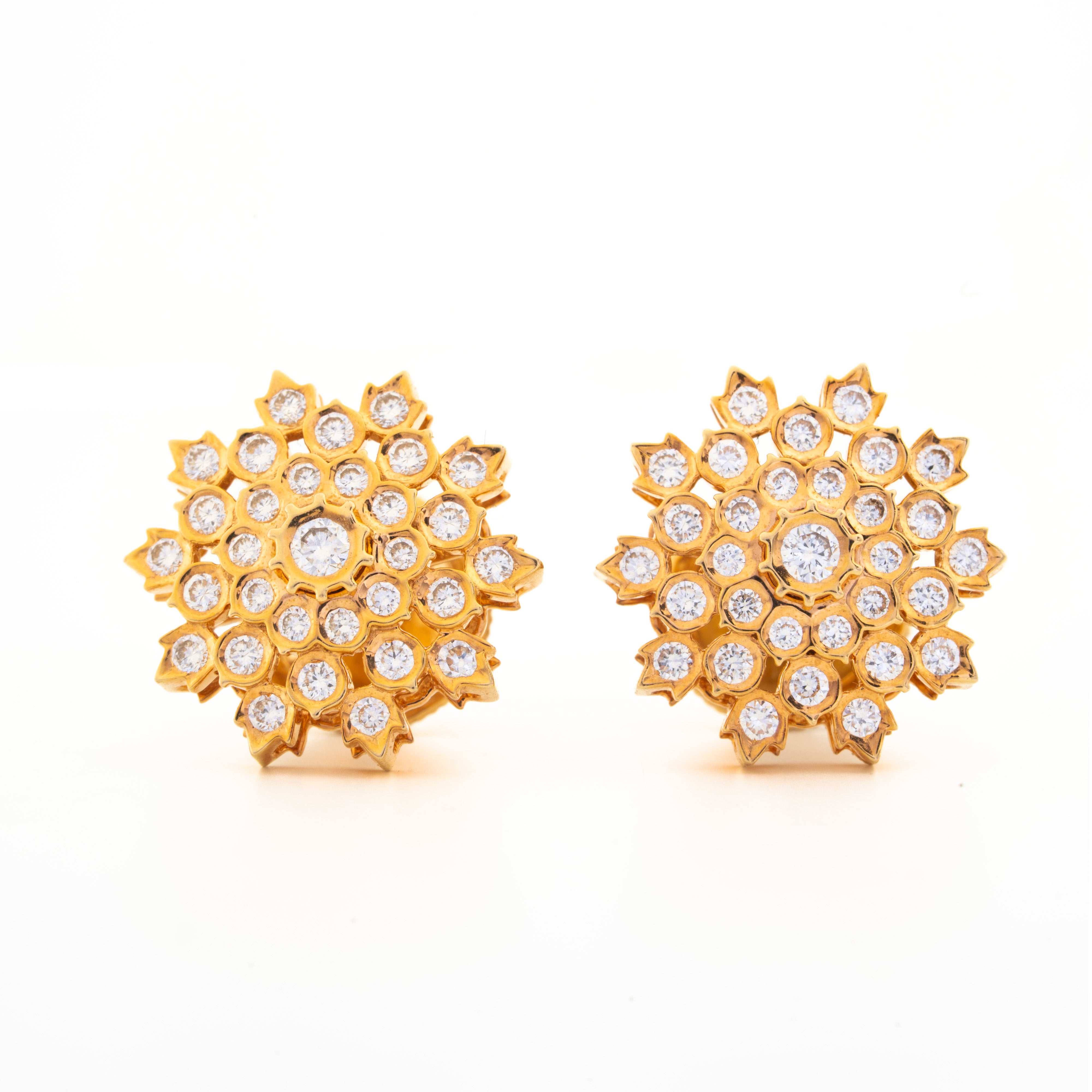 Suryaara™ Traditional Diamond Floral Stud Earrings
