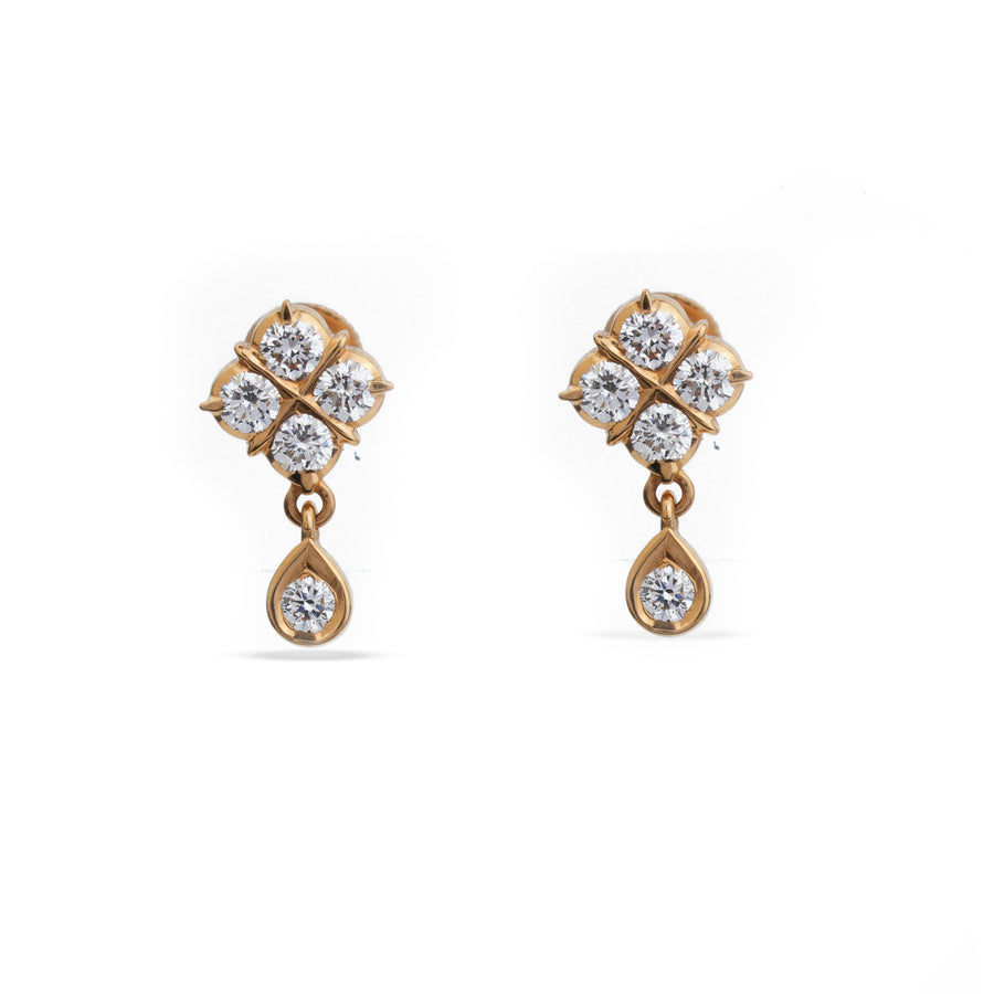 Closed Setting Chettinad Diamond Drop Earrings