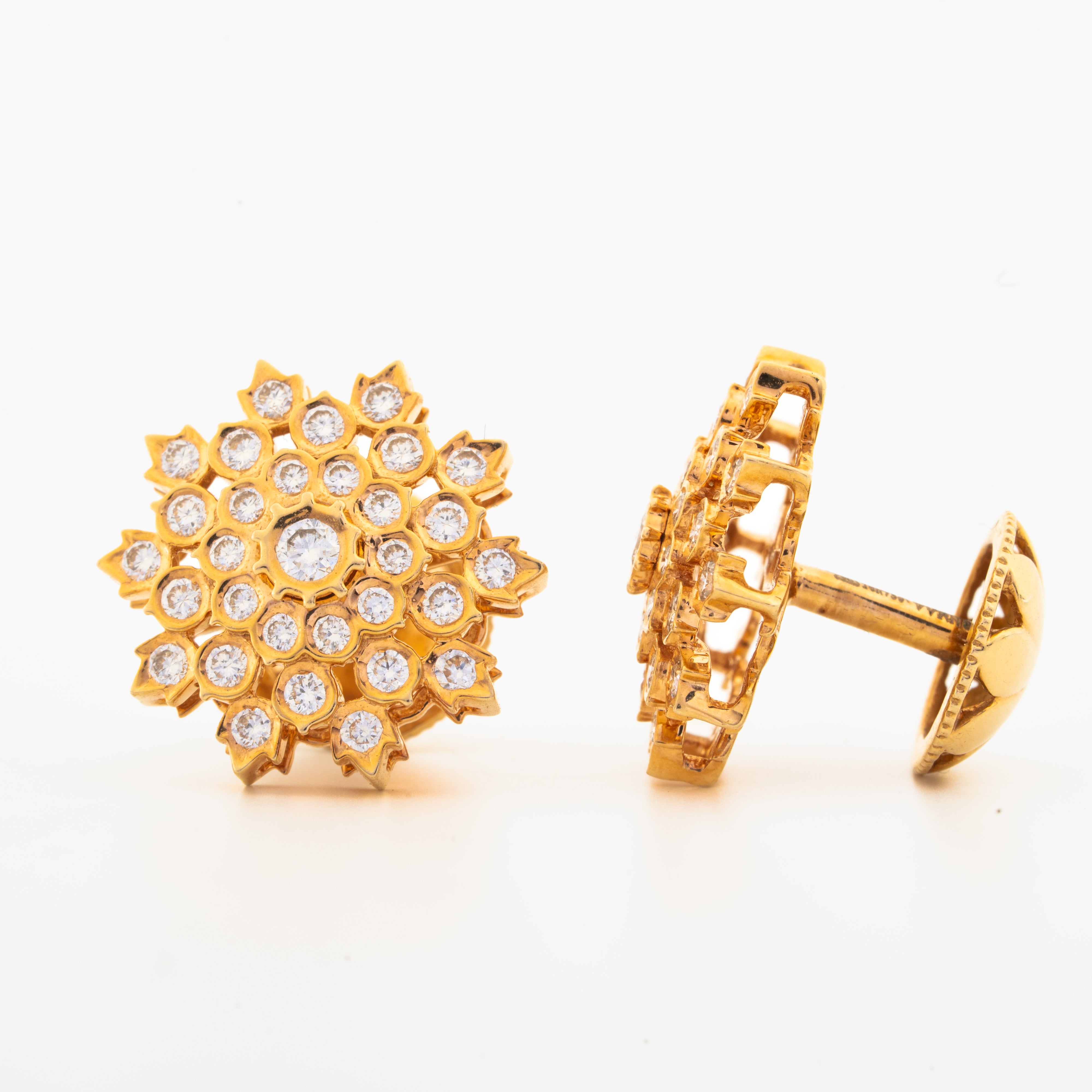 Suryaara™ Traditional Diamond Floral Stud Earrings