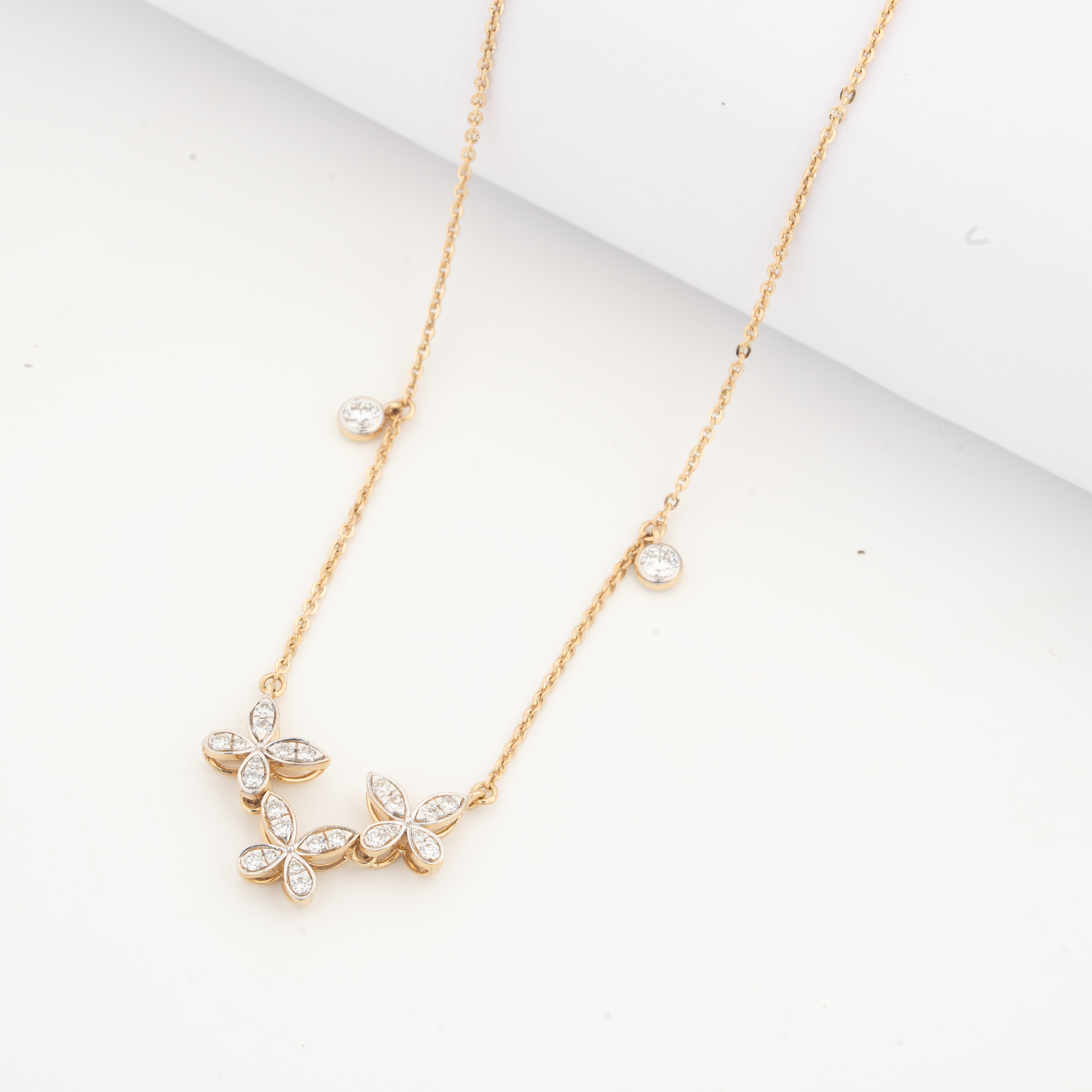 Butterfly Charm Diamond Pendant Necklace