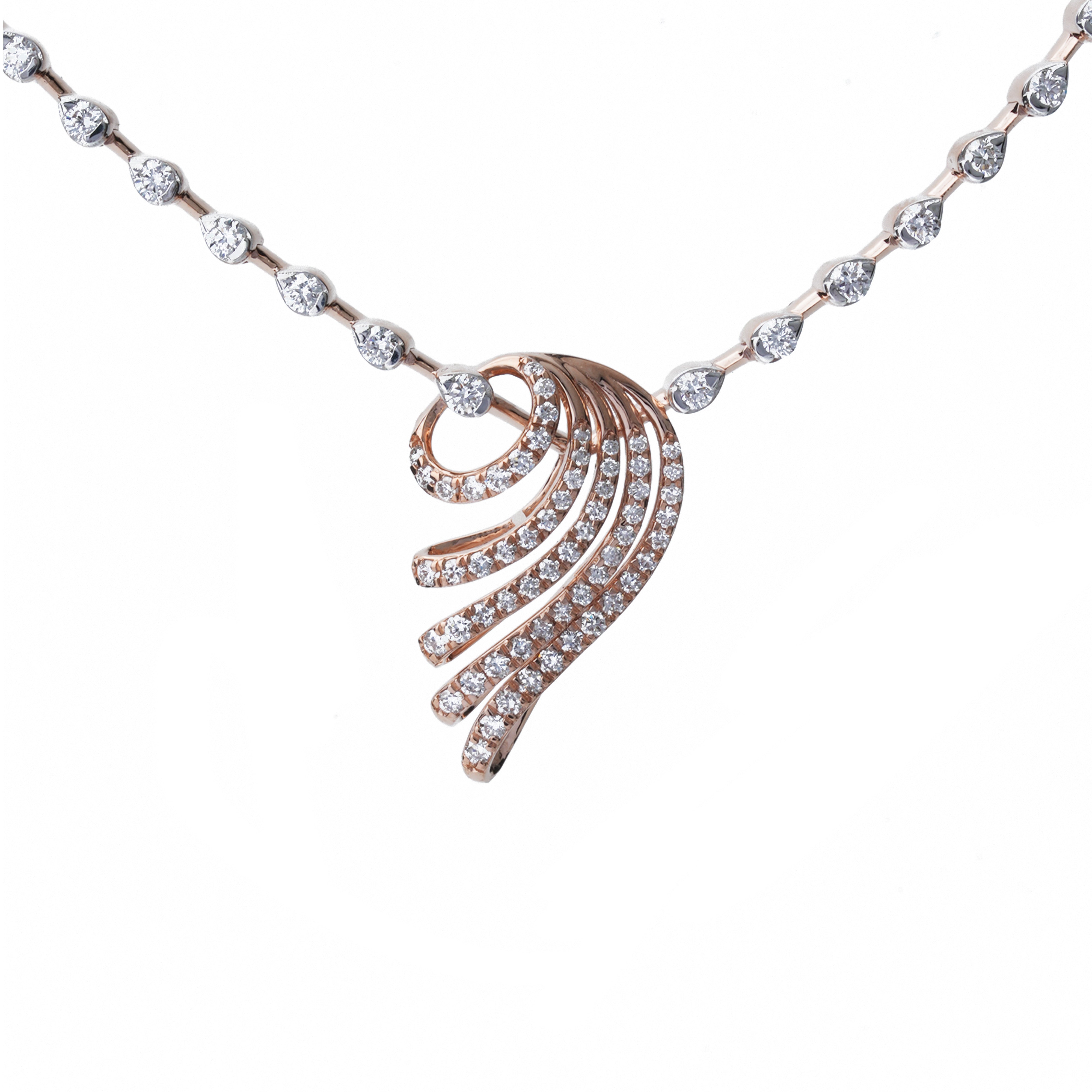 Feather Diamond Necklace