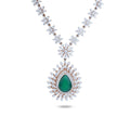 Pear Emerald Medallion Diamond Necklace