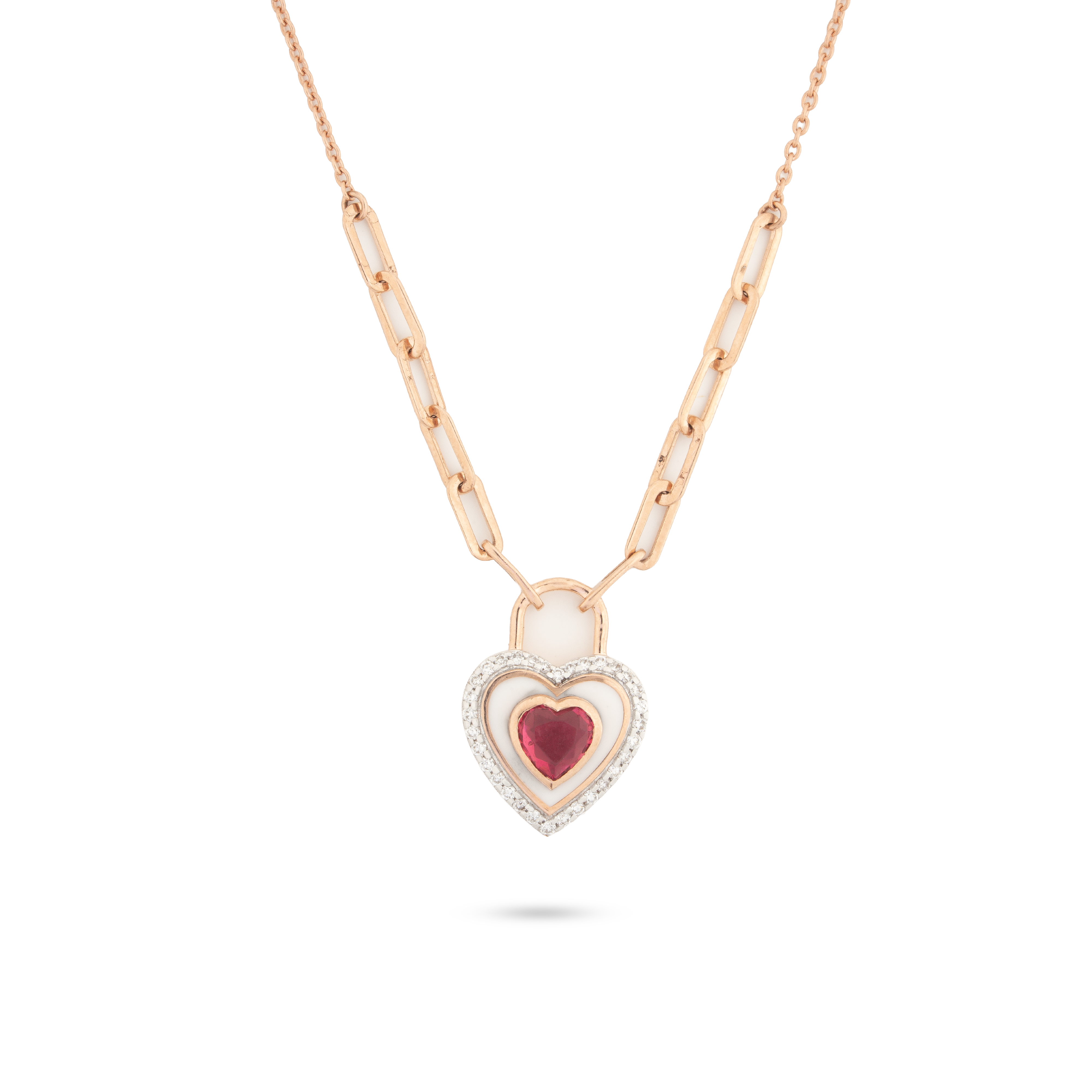 Heart Halo Diamond Pendant Necklace