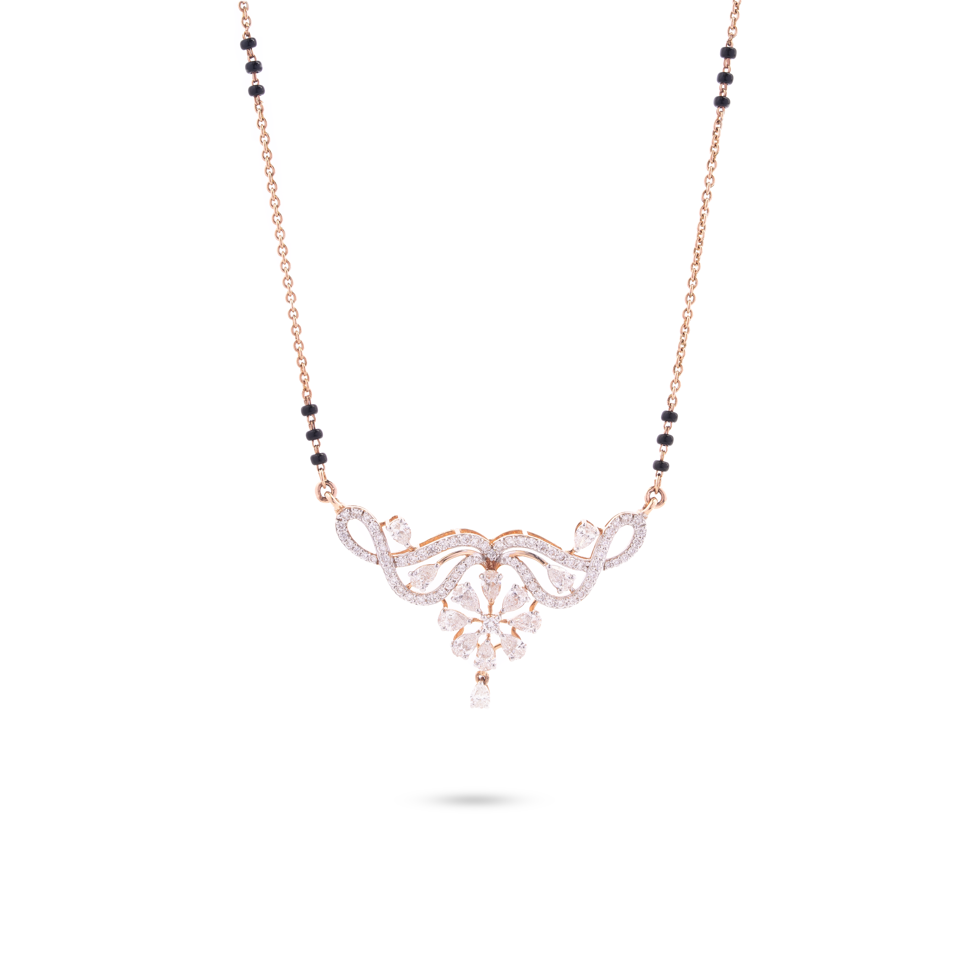 Floral Grace Diamond Mangalsutra Pendant