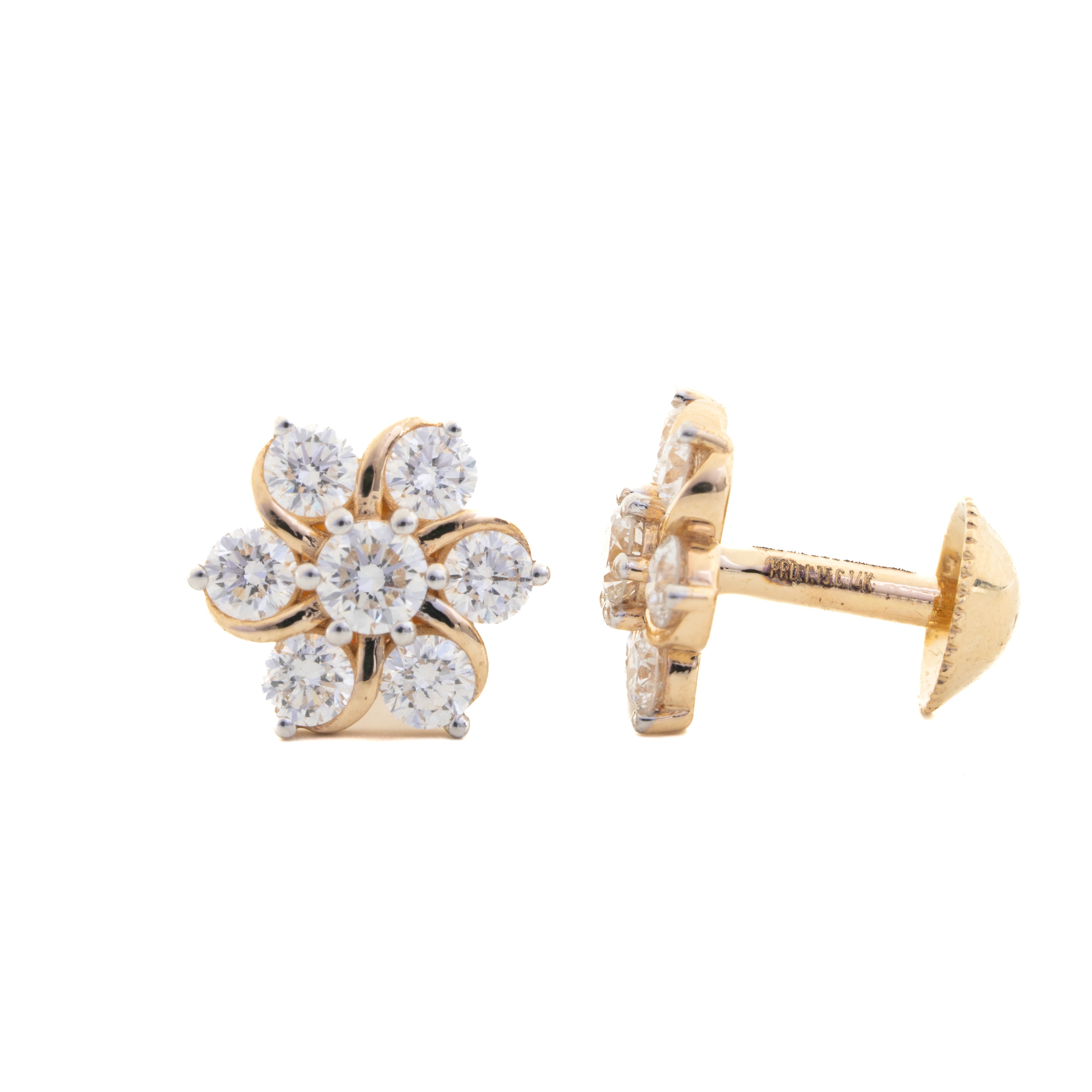 Rosette Lab Grown Diamond Stud Earrings