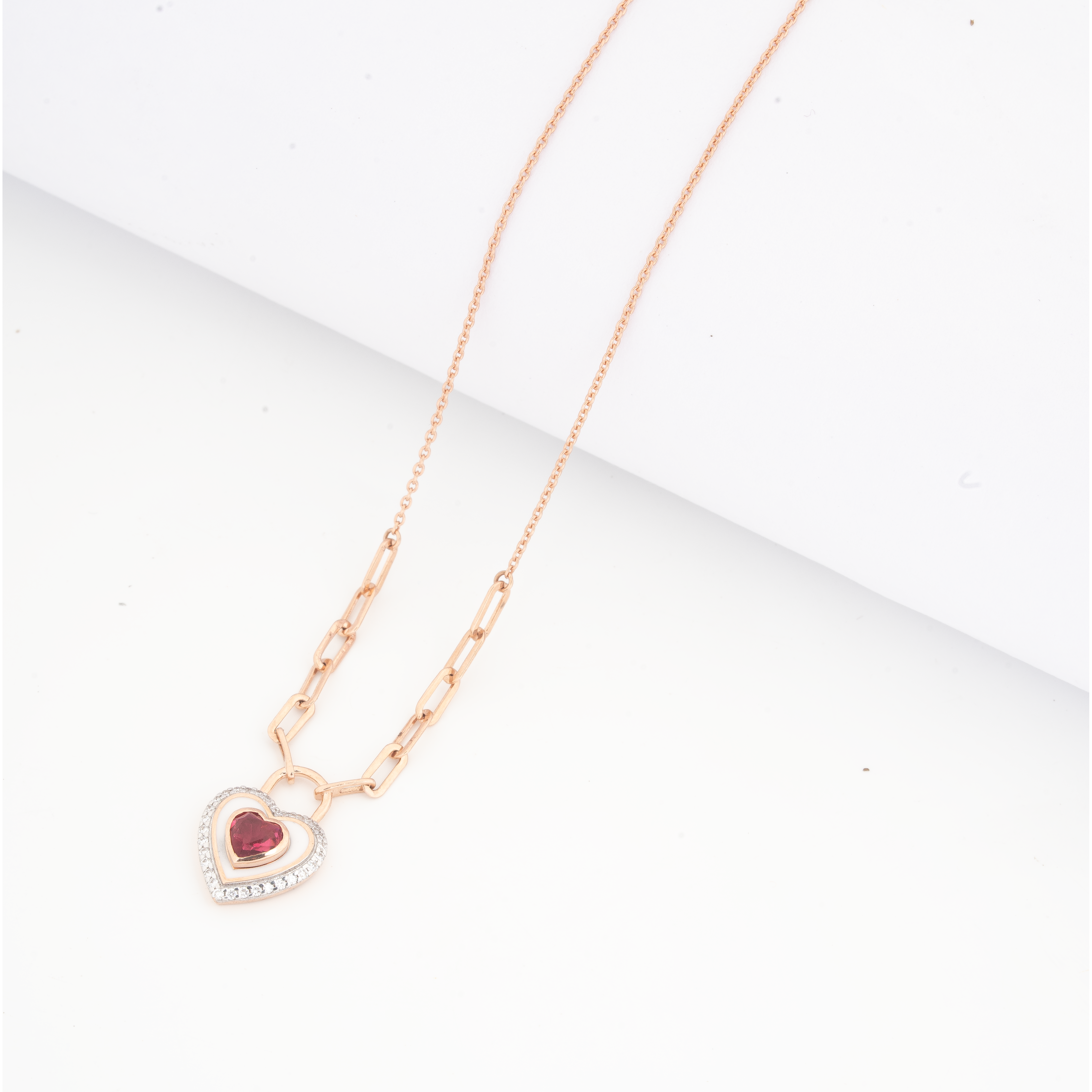 Heart Halo Diamond Pendant Necklace