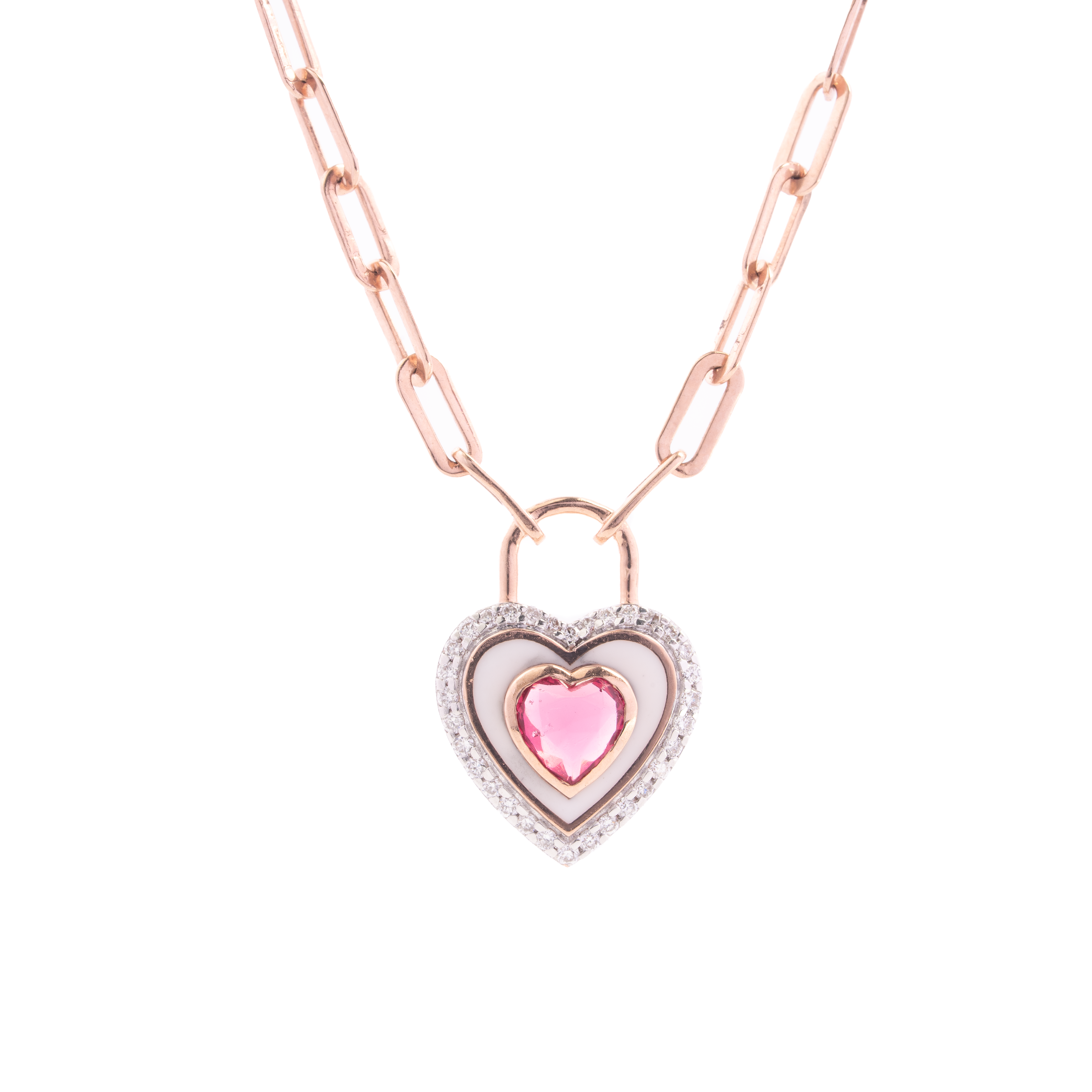 Heart Halo Diamond Pendant Necklace