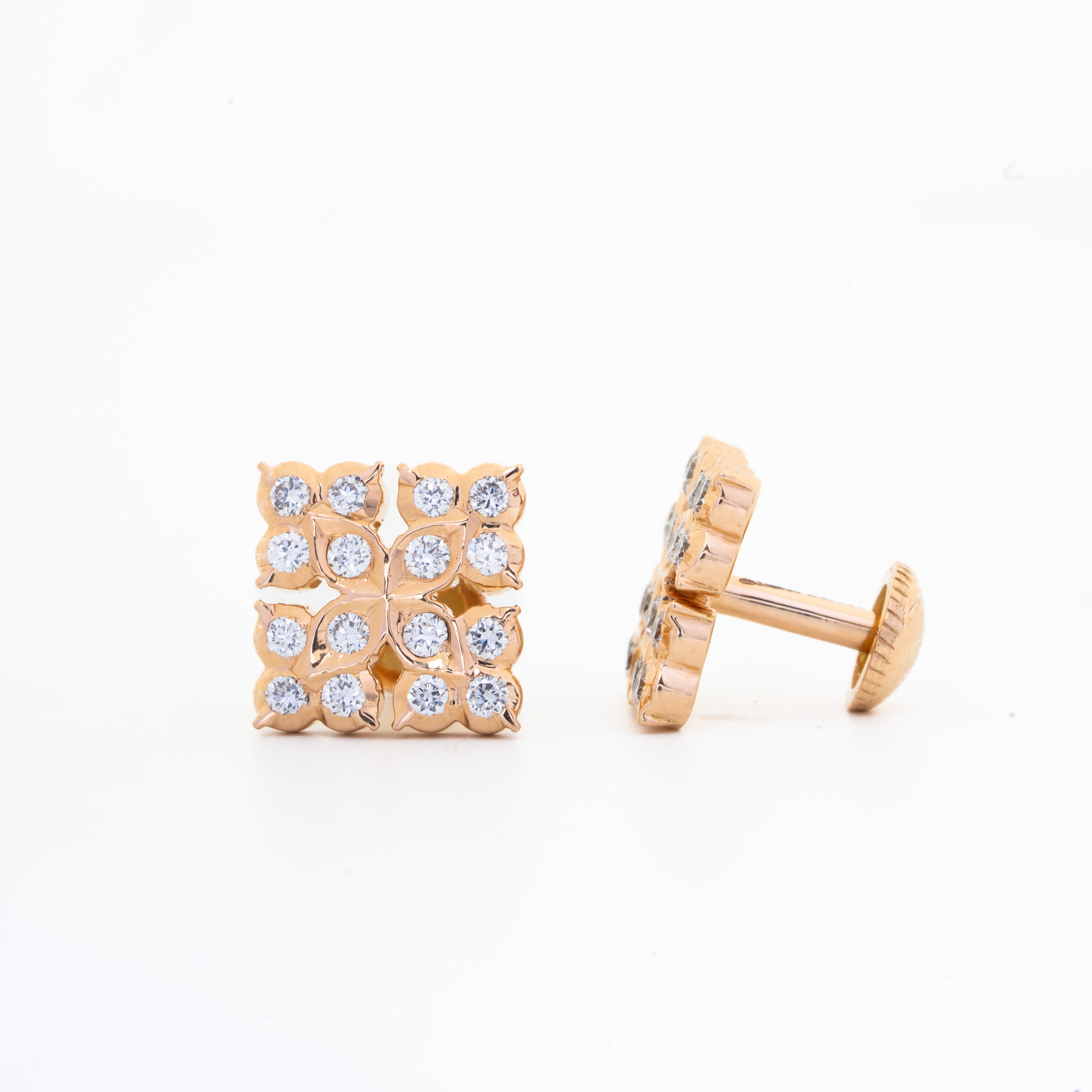 Heritage Yellow Gold Closed Setting Diamond Thodu Earrings