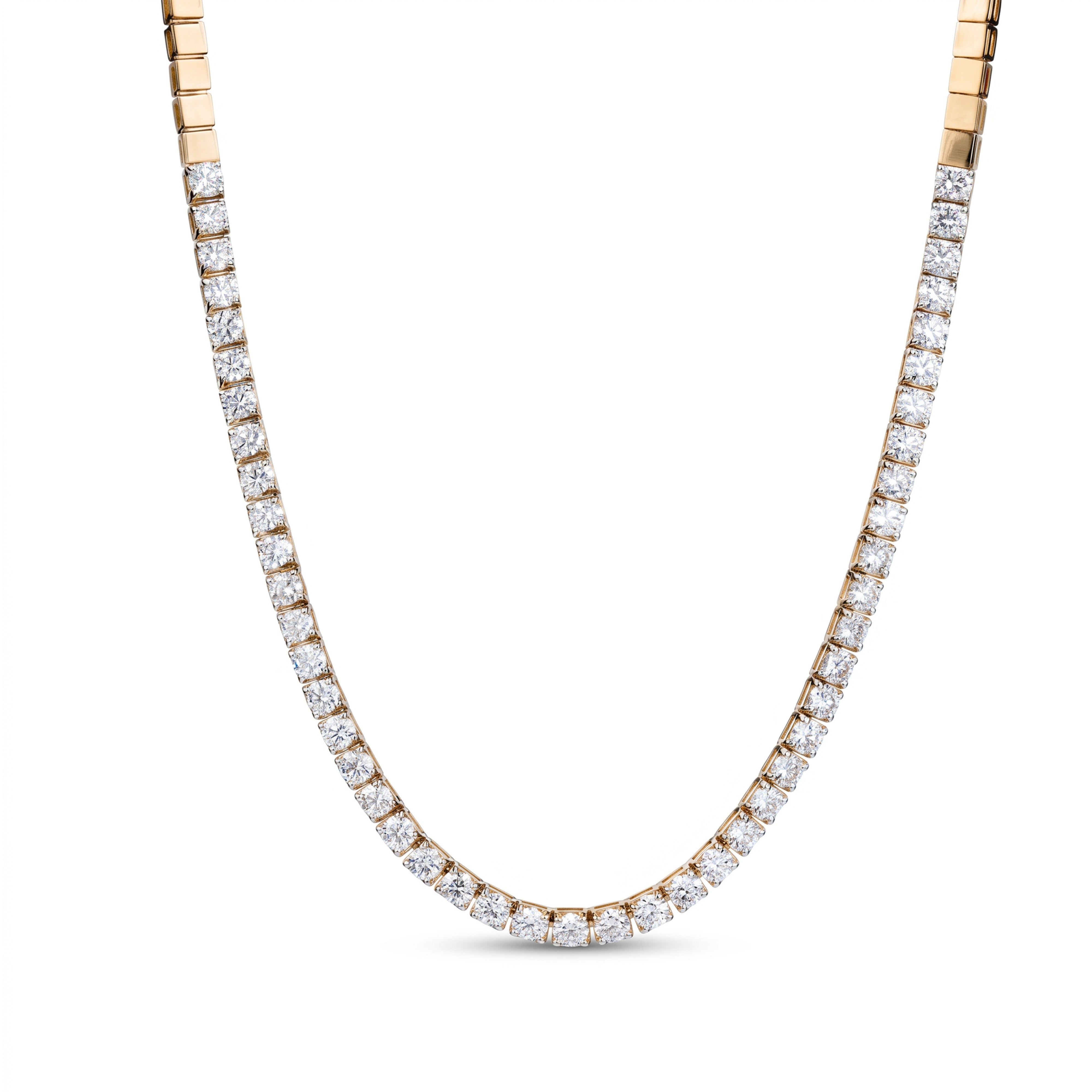 Classic Round Diamond Tennis Necklace