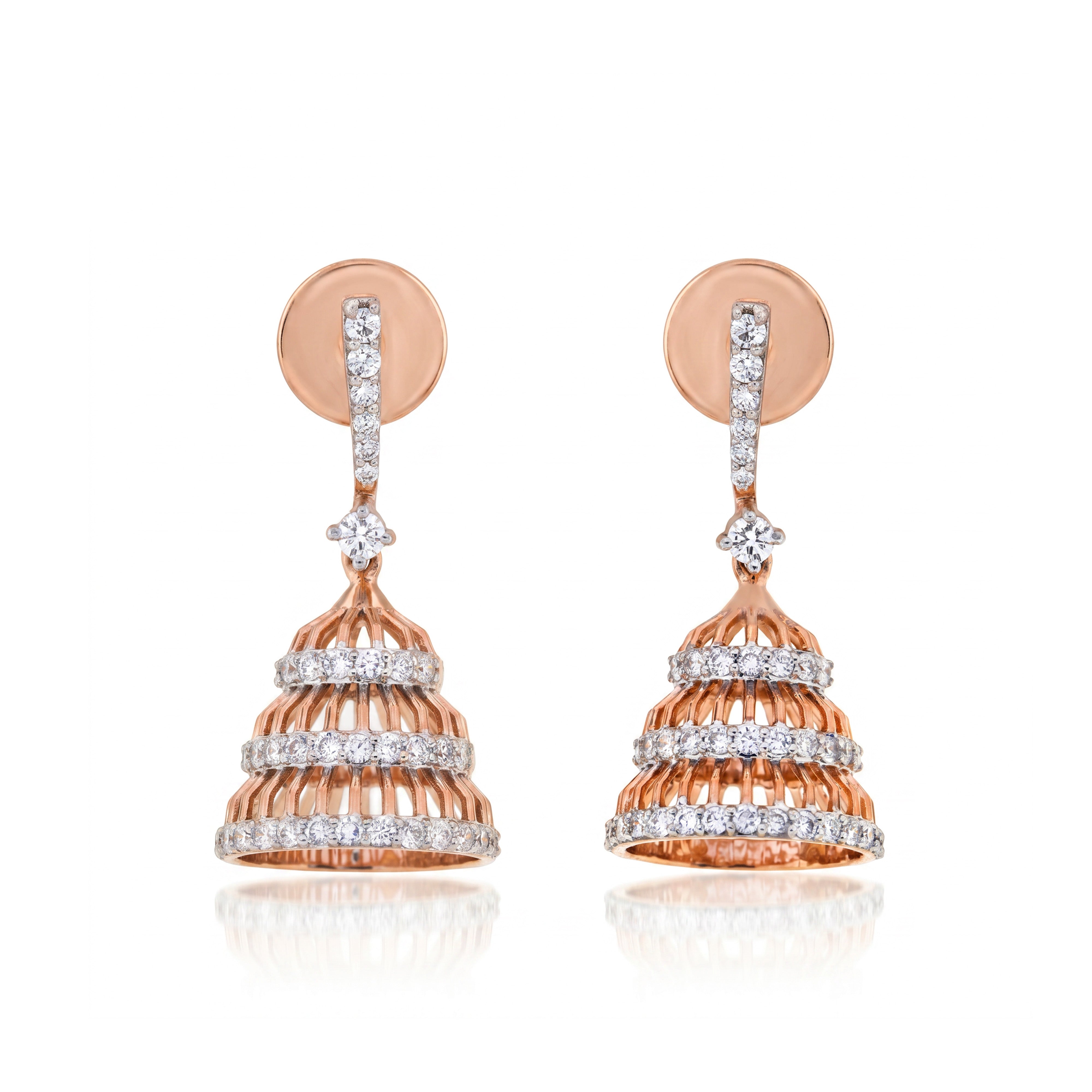 Shikharthea 9KT Lab Diamond Jhumka Earrings
