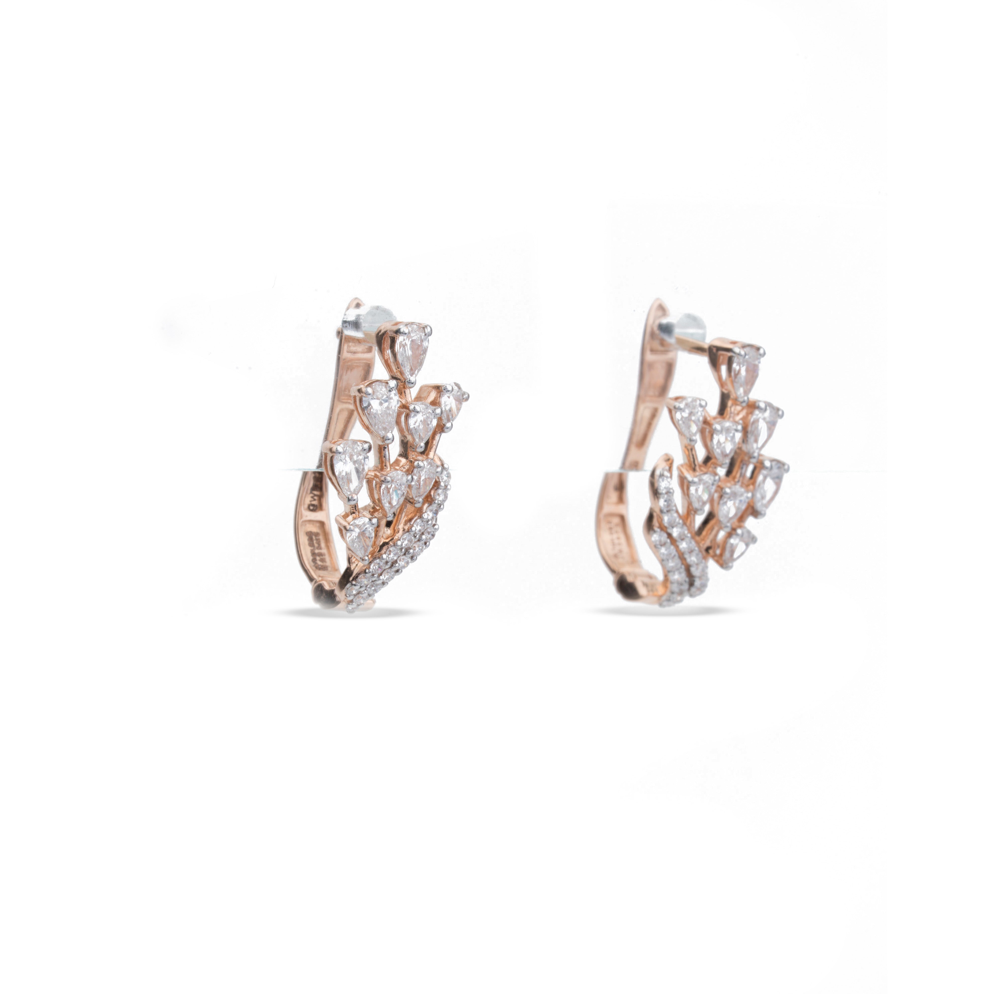 Diamond Bouquet Huggie Earrings