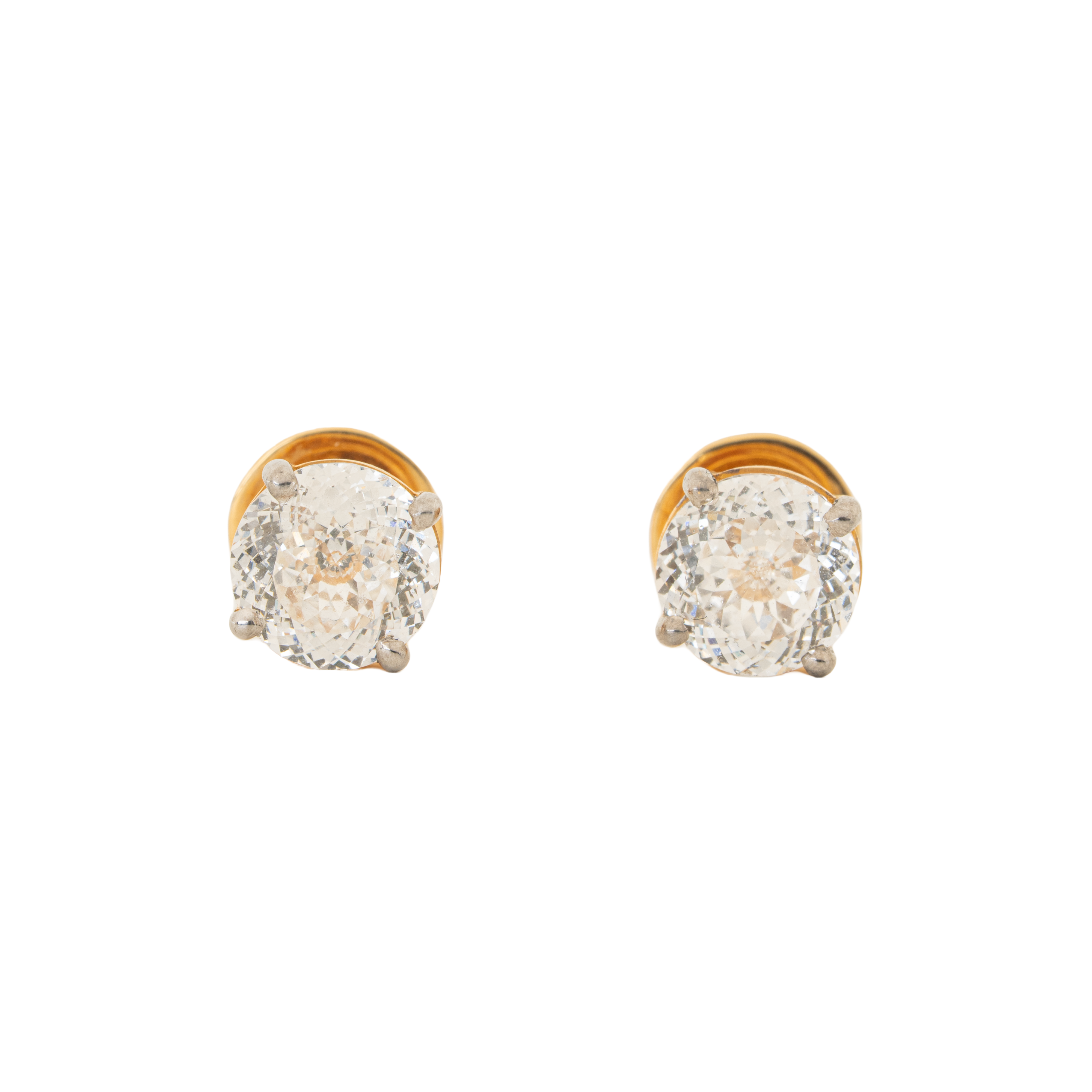 Portuguese Cut Diamond Stud Earrings