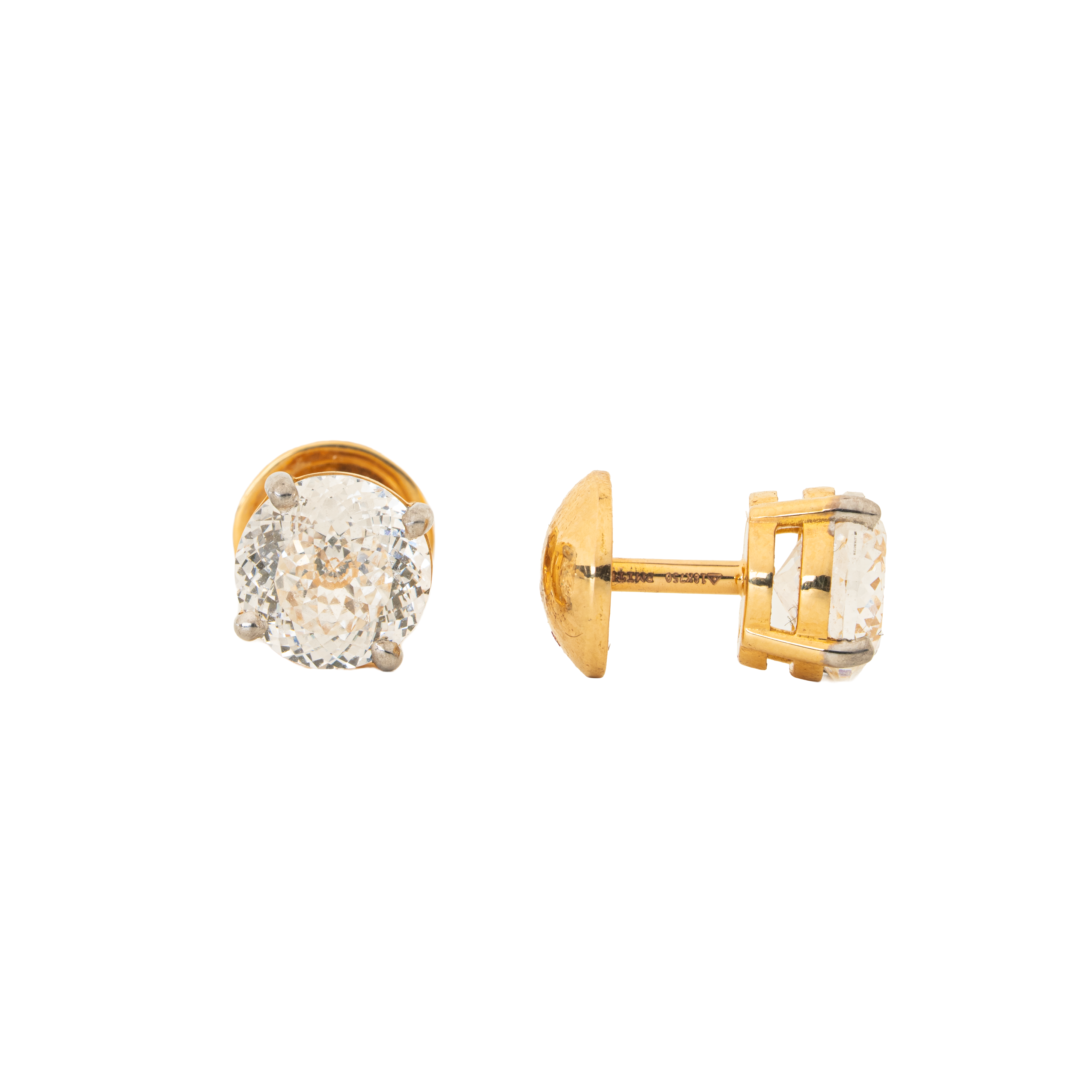 Portuguese Cut Diamond Stud Earrings