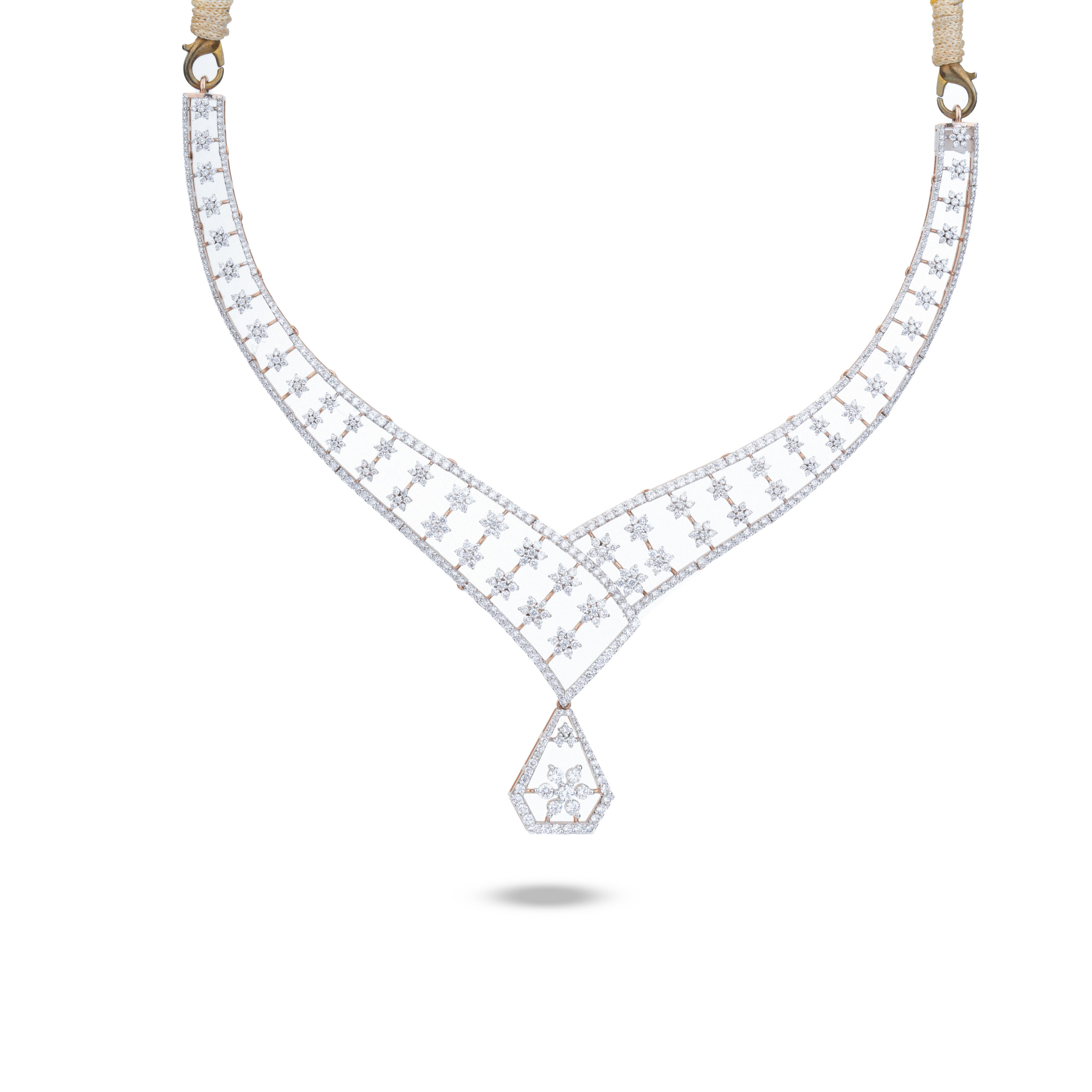 Lattice Floral Lab-Grown Diamond Necklace
