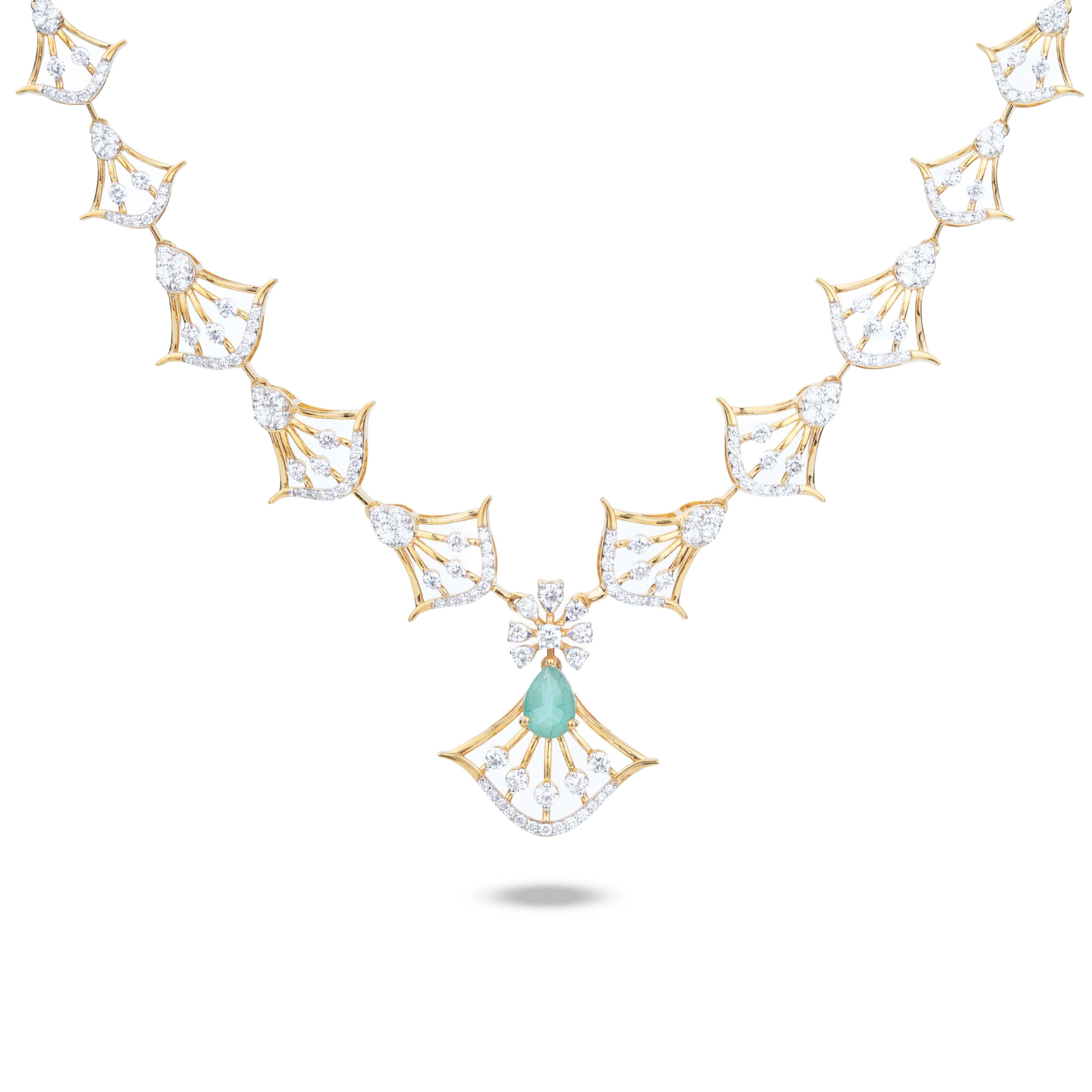 Art Deco-Inspired Geometric Diamond Necklace