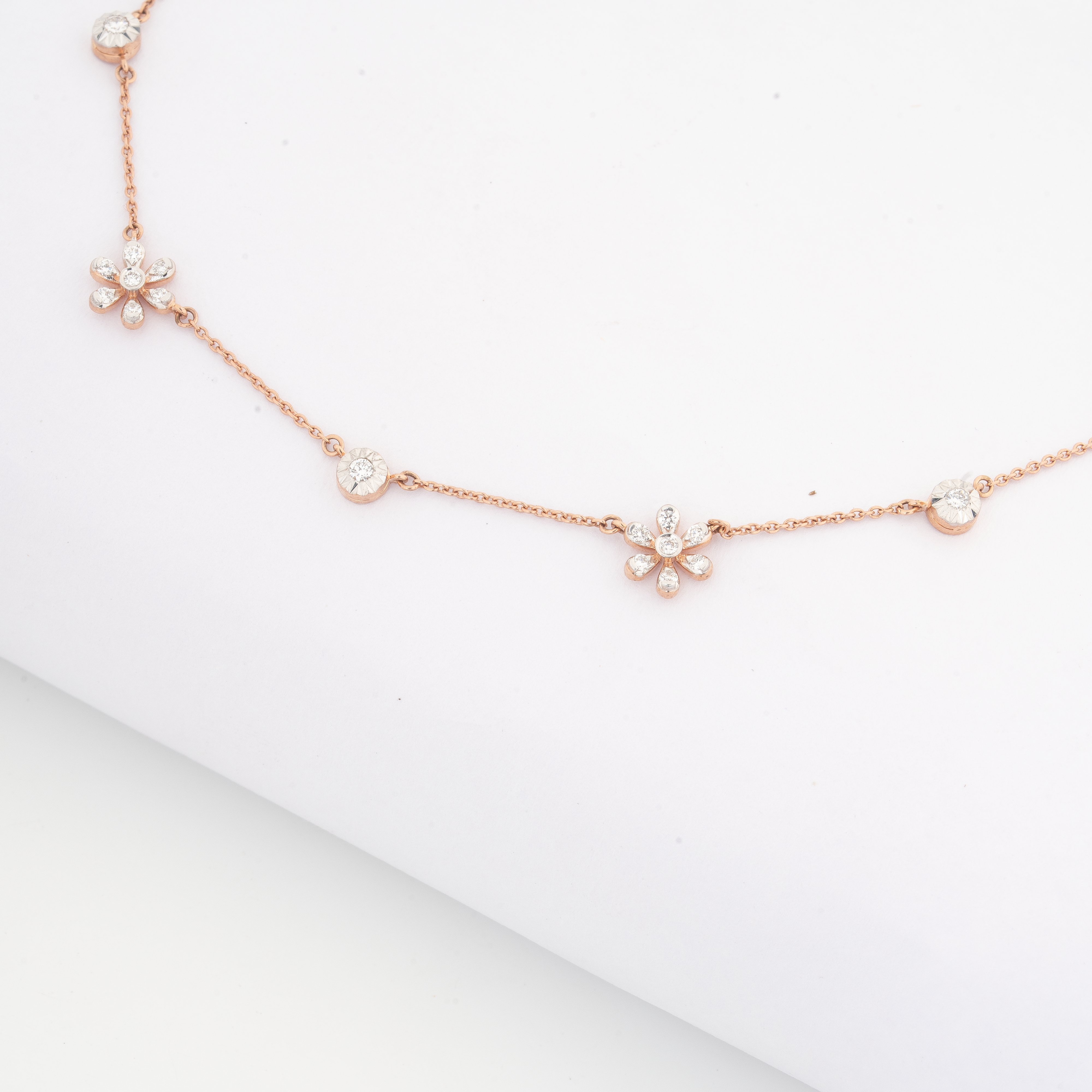 Daisy Diamond Station Necklace
