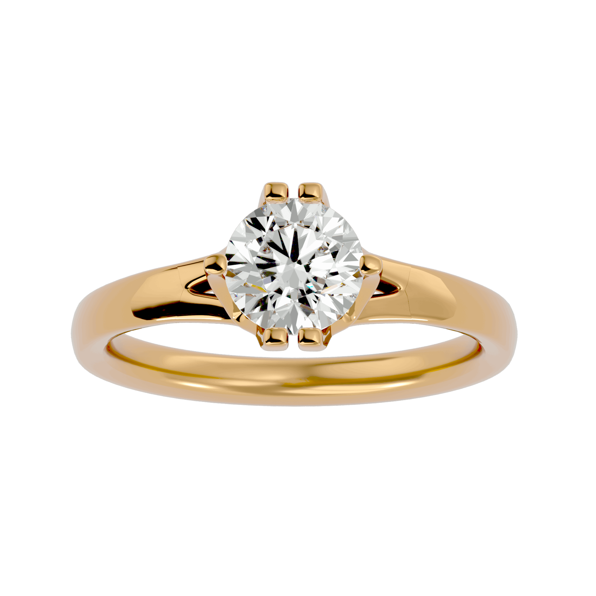 Cassie round lab grown diamond solitaire ring in polished band
