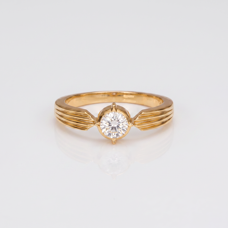 Celestia Compass Solitaire Lab Diamond Ring