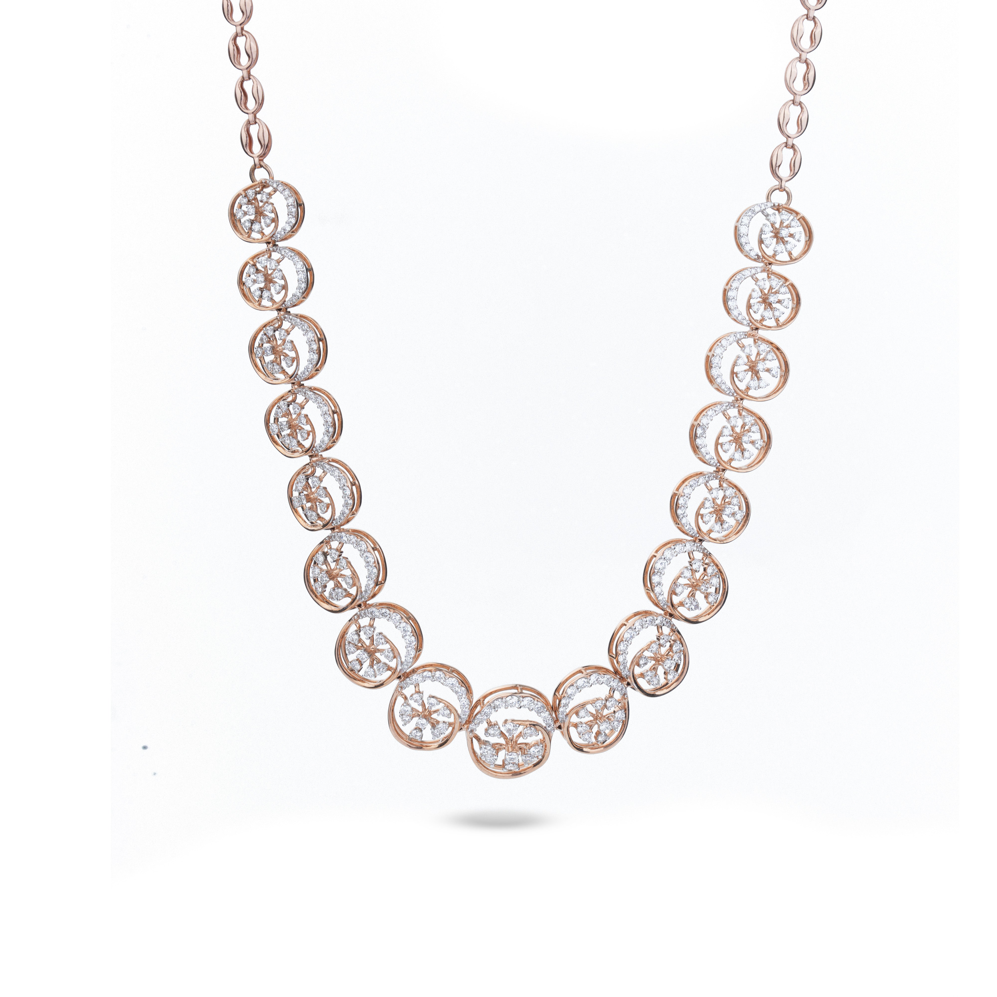 Circular Filigree Medallion Diamond Necklace
