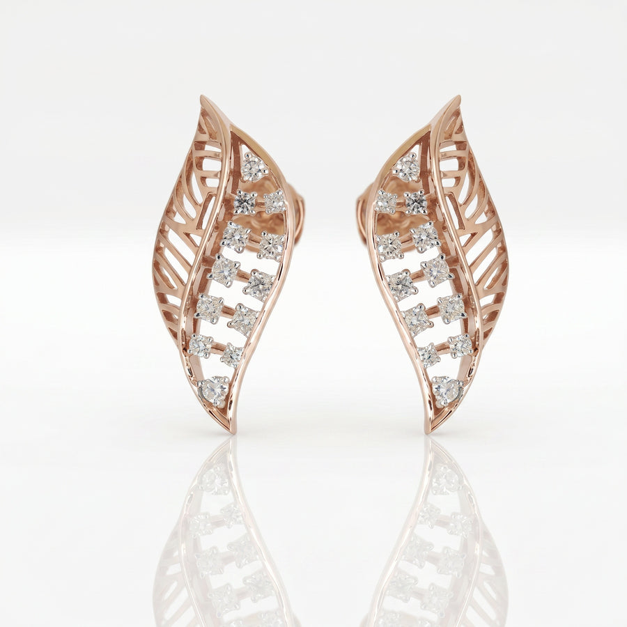 Cythera Lumis Lab Grown Diamond Leaf Earrings