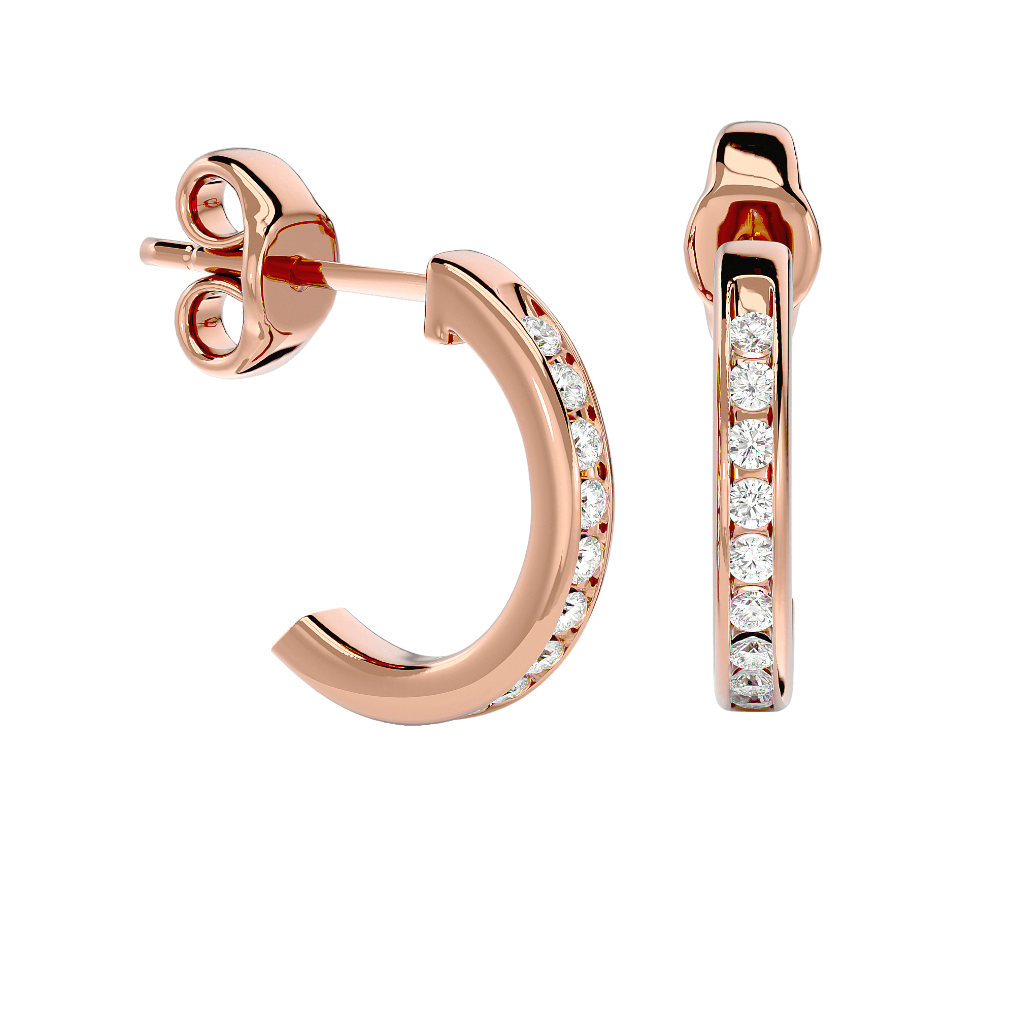 J type Lab Grown Diamond Earrings