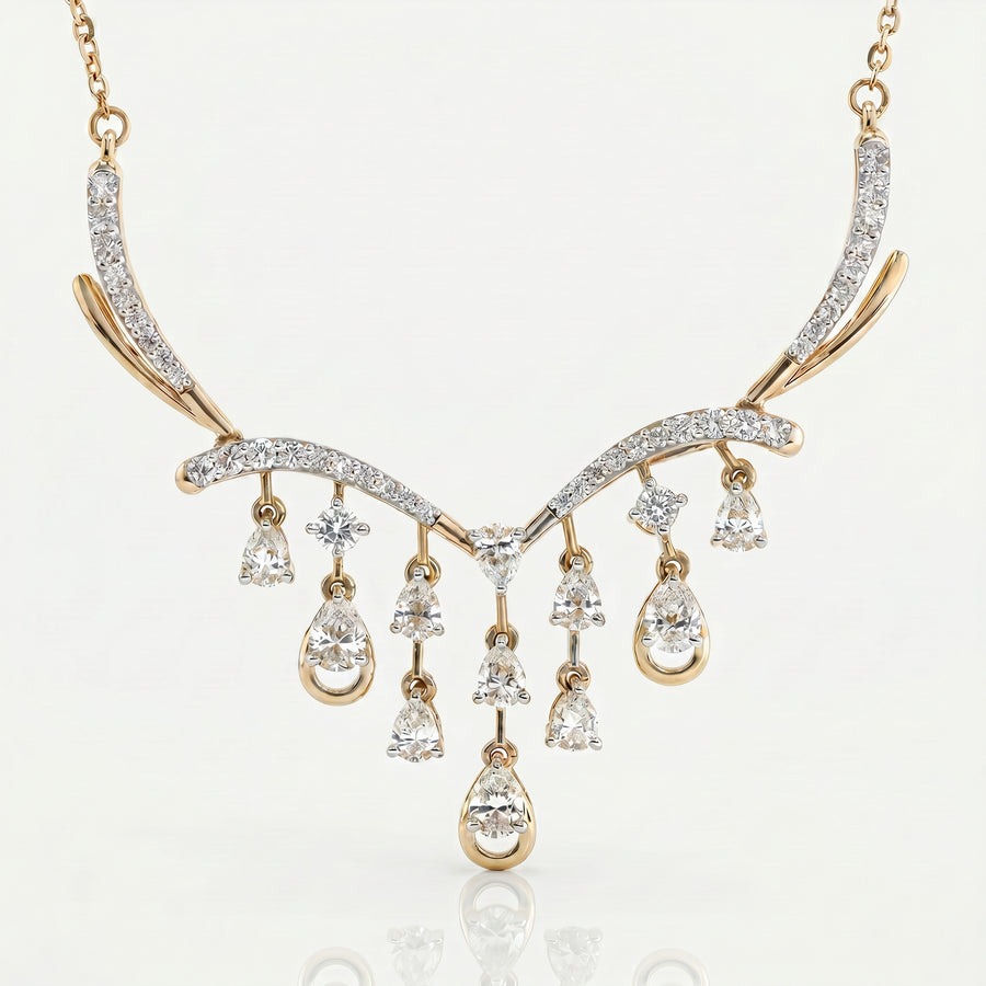 Diamond Dewdrop Pendant Necklace
