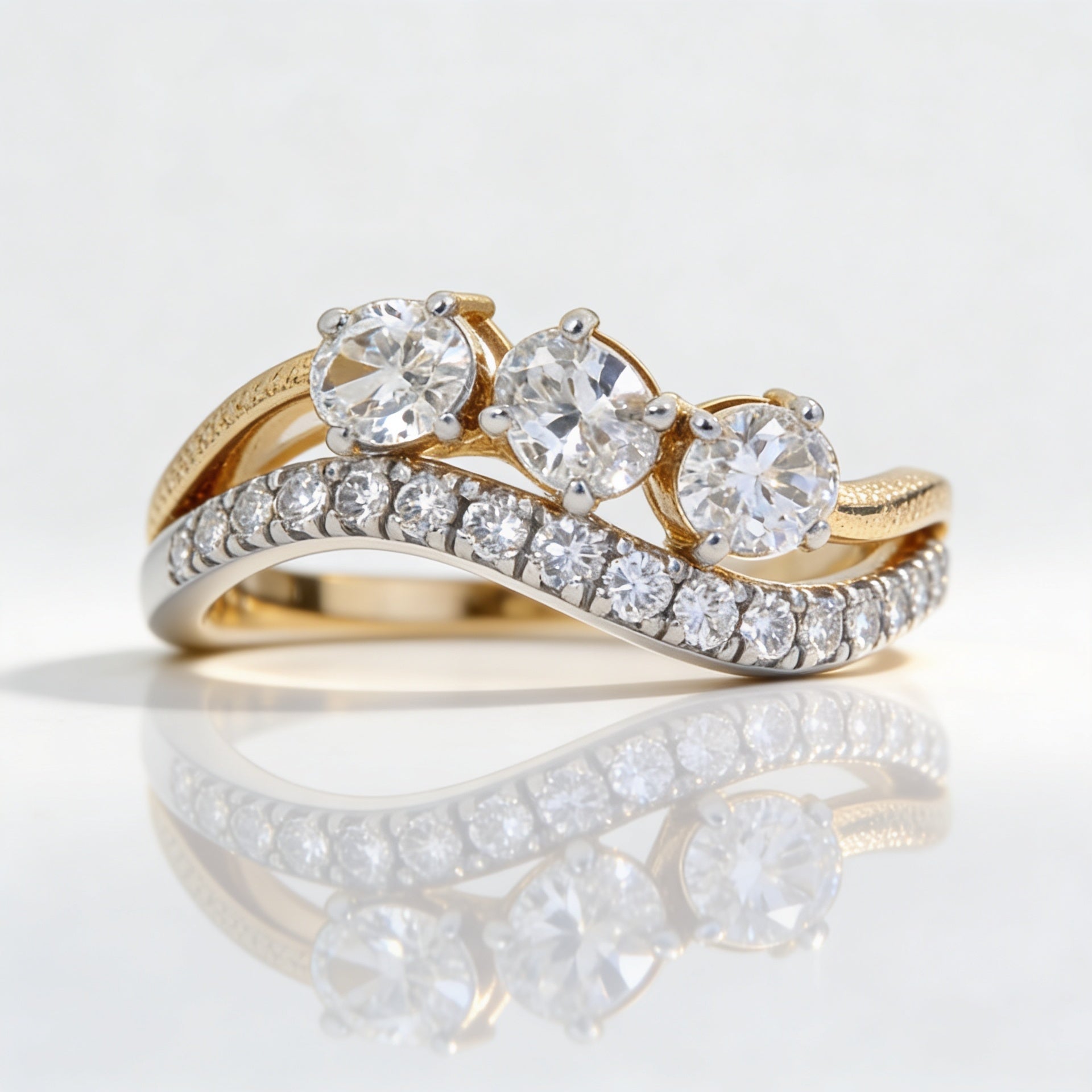 Amara Trinity Wave Lab Grown Diamond Ring