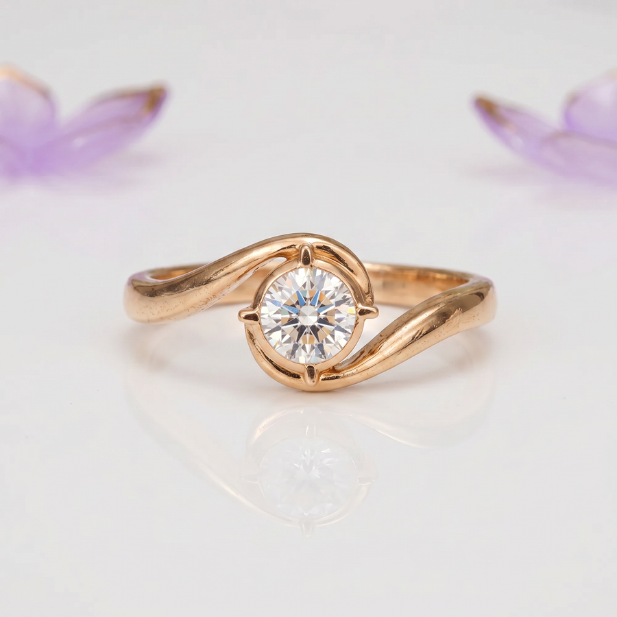 Elara Round Lab Grown Diamond Swirl Ring