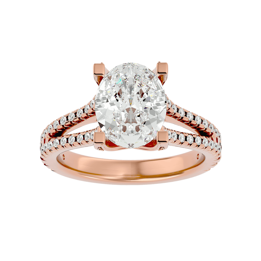Geraldo Oval Lab Grown Diamond Split Band Ring