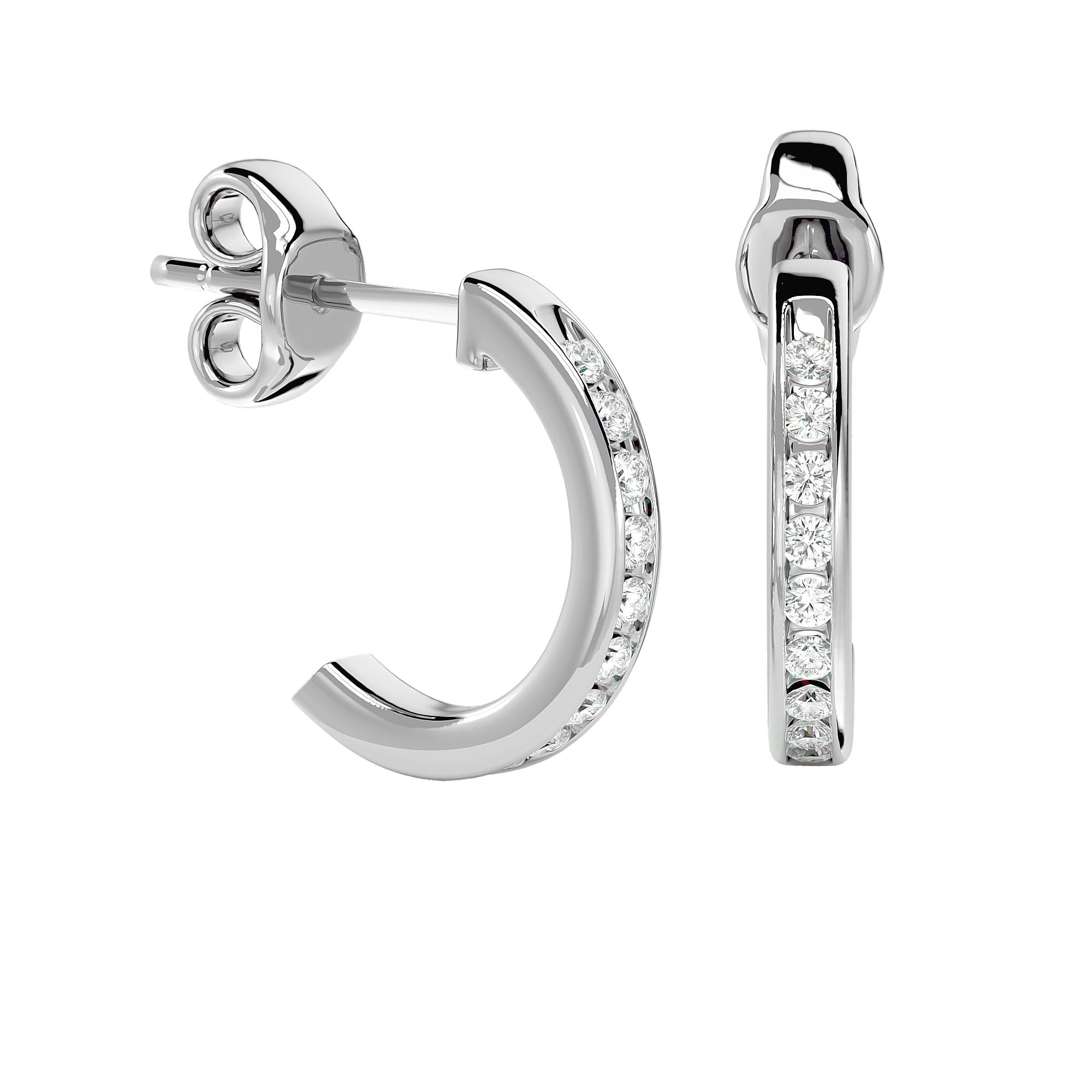 J type Lab Grown Diamond Earrings