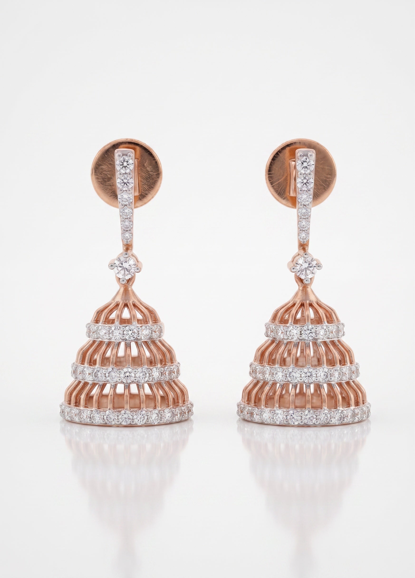 Shikharthea 9KT Lab Diamond Jhumka Earrings