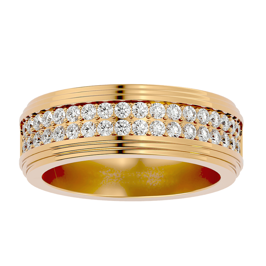 Double Pave Set Mens Band