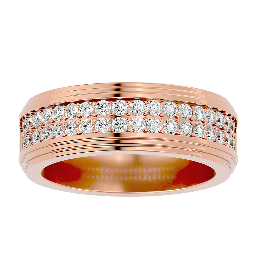 Double Pave Set Mens Band