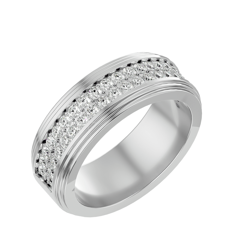 Double Pave Set Mens Band