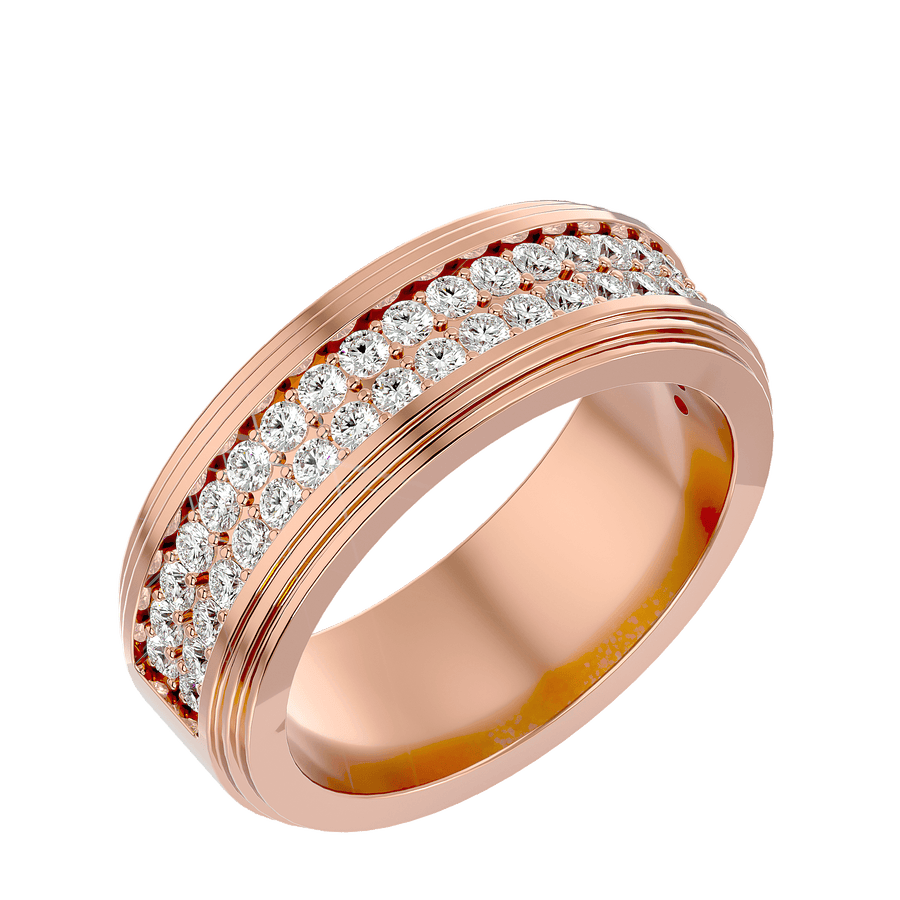 Double Pave Set Mens Band