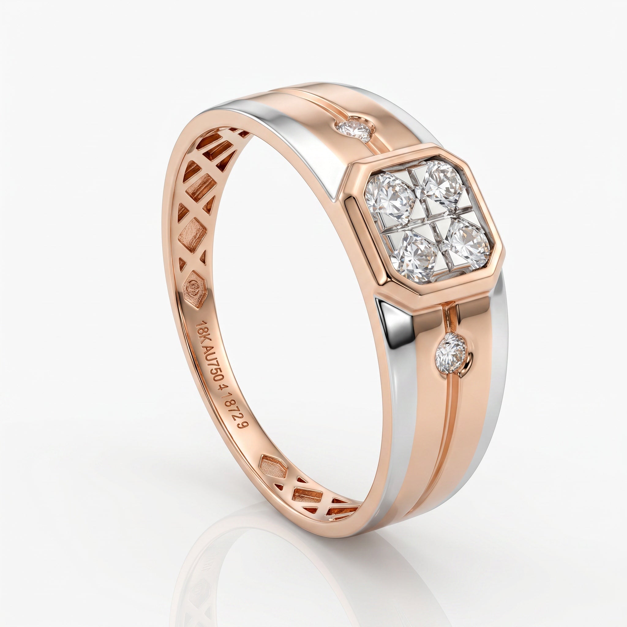 Magnus Diamond Men's Ring 9KT Rose Gold
